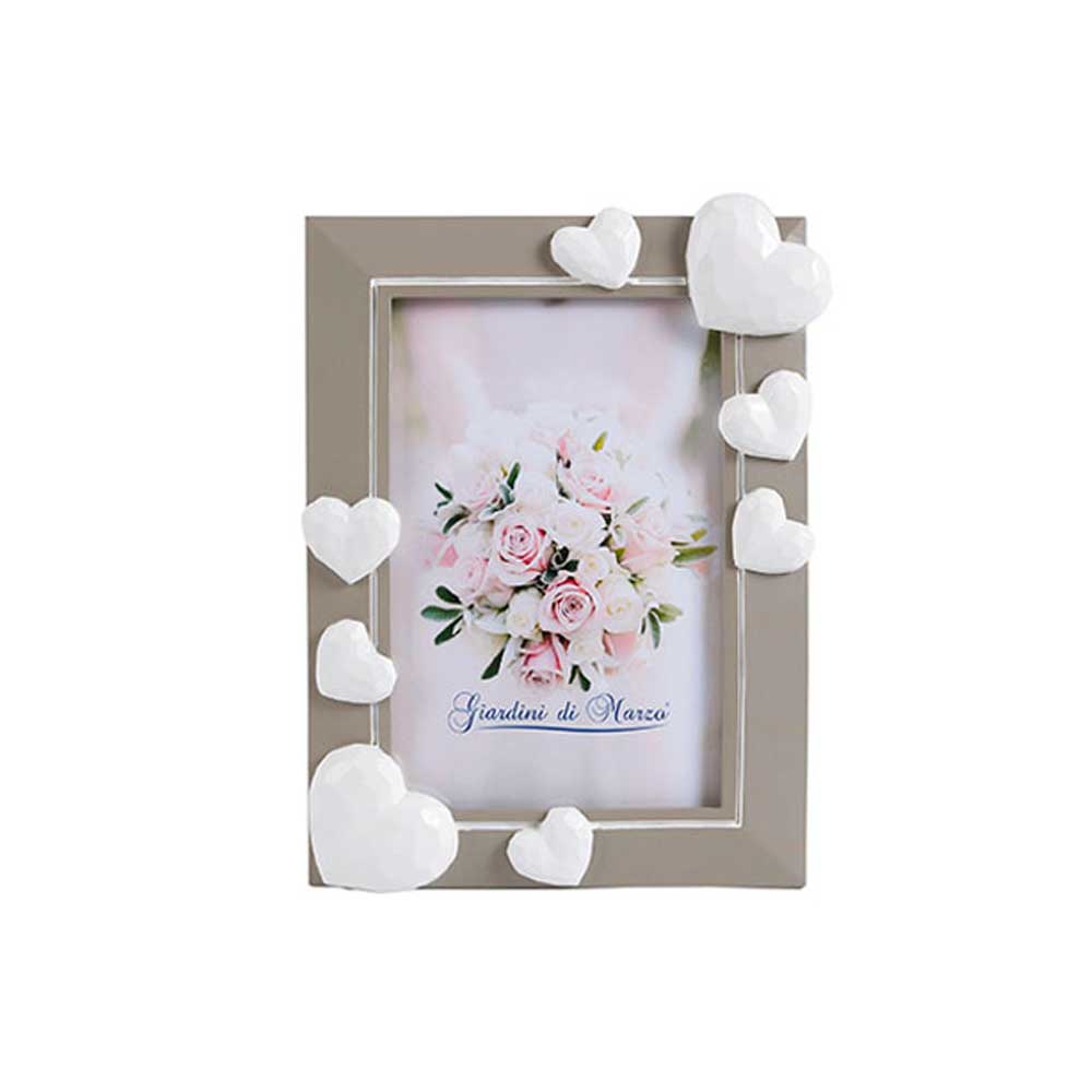 Giardini DI Marzo Portafoto Con Cuori Colore Grigio 20X25 Cm