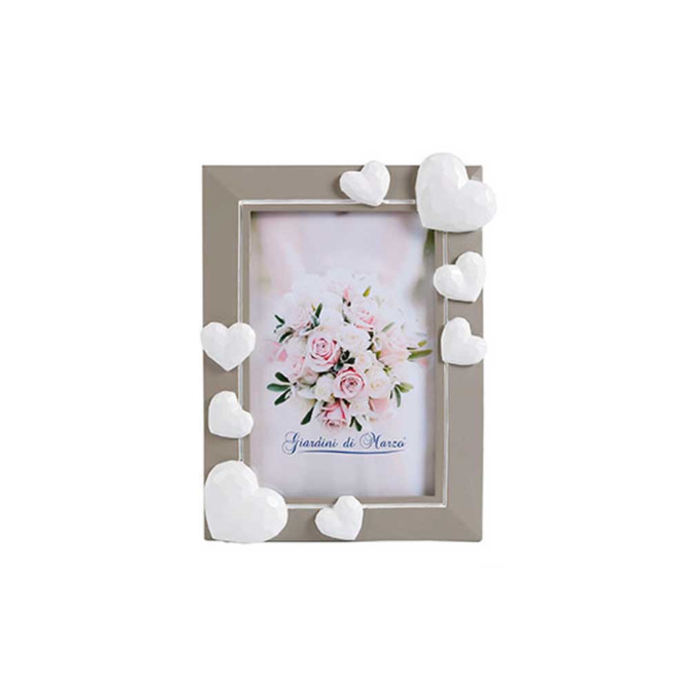 Giardini Di Marzo Portafoto Con Cuori Colore Grigio 15X20 Cm
