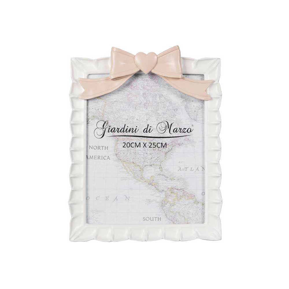 Giardini Di Marzo Portafoto Con Fiocco Colore Tortora 20X25 Cm