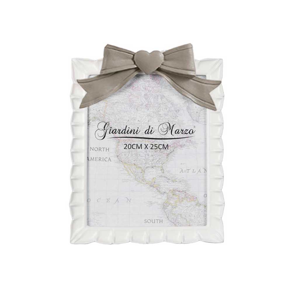 Giardini Di Marzo Portafoto Con Fiocco Colore Grigio 20X25 Cm