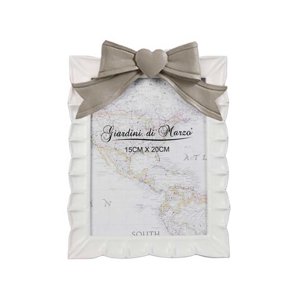 Giardini Di Marzo Portafoto Con Fiocco Colore Grigio 15X20 Cm