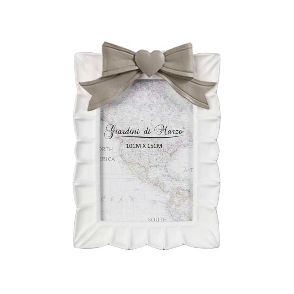 Giardini Di Marzo Portafoto Con Fiocco Colore Grigio 10X15 Cm