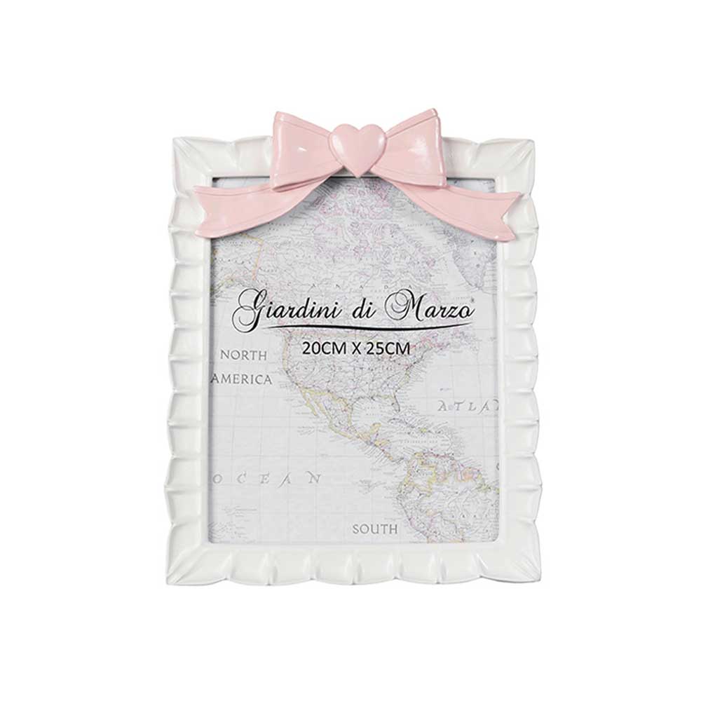 Giardini Di Marzo Portafoto Con Fiocco Colore Rosa 20X25 Cm