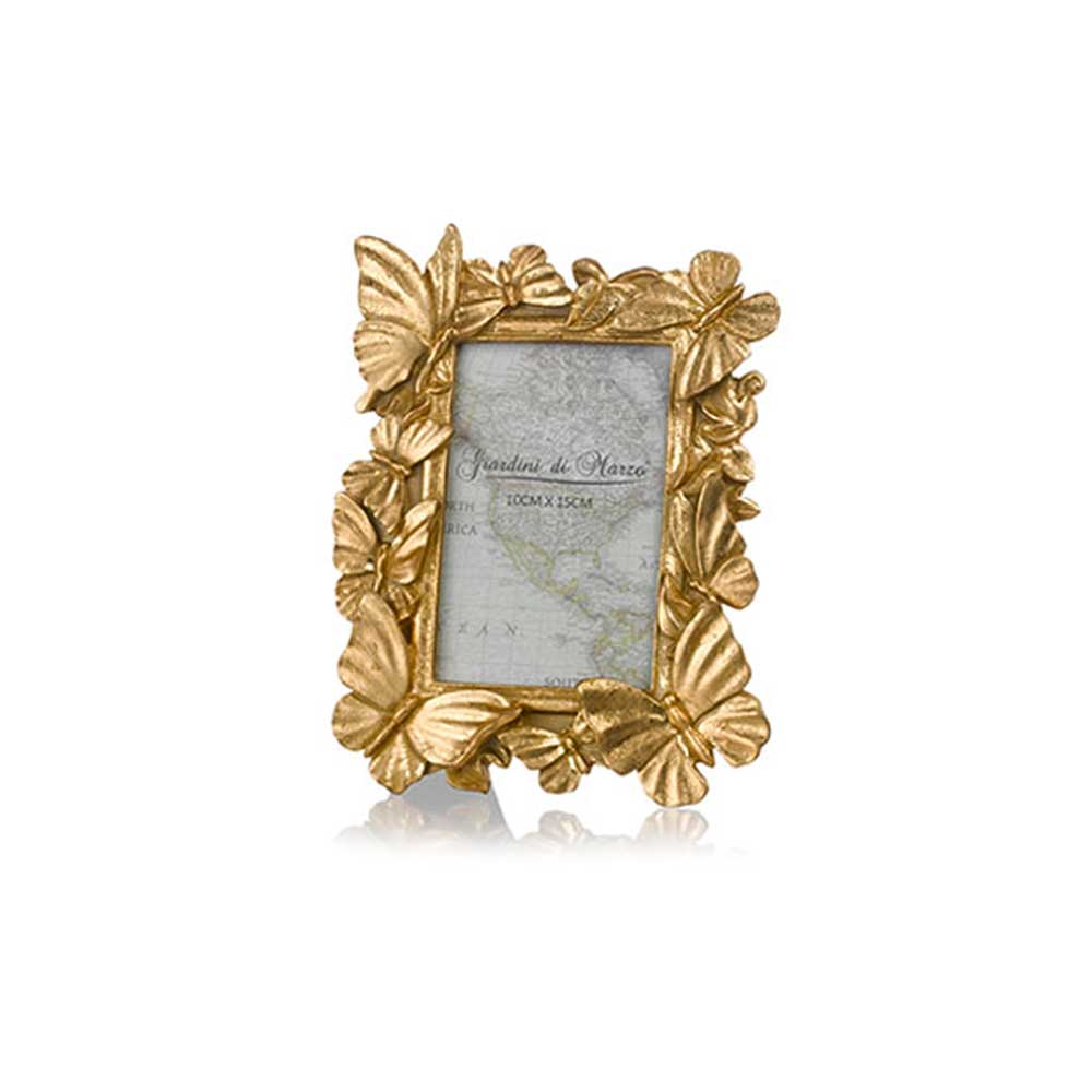 Giardini Di Marzo Portafoto Con Farfalle Colore Oro 10X15 Cm