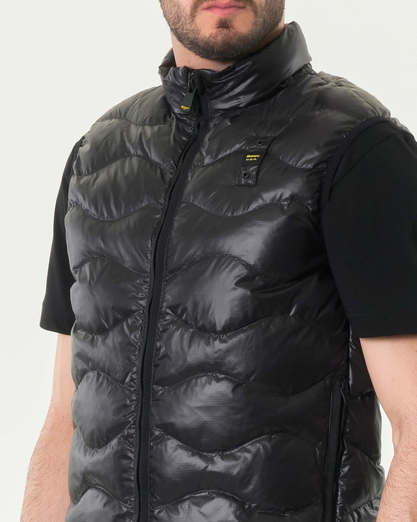 Gilet nero Blauer 100 grammi senza cappuccio con trapuntatura ad onde image