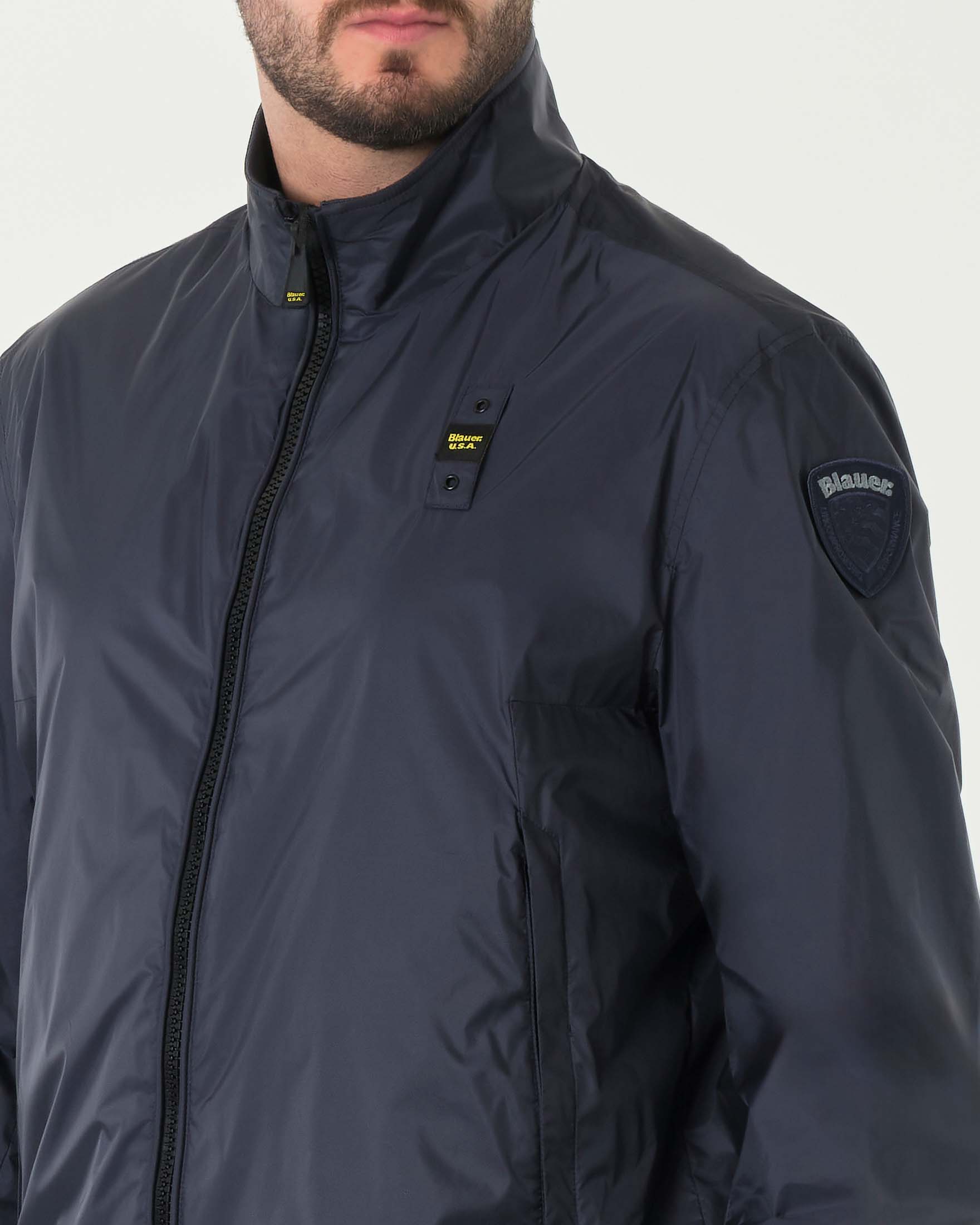 Giubbino sailor blu in micro ripstop con patch scudetto image