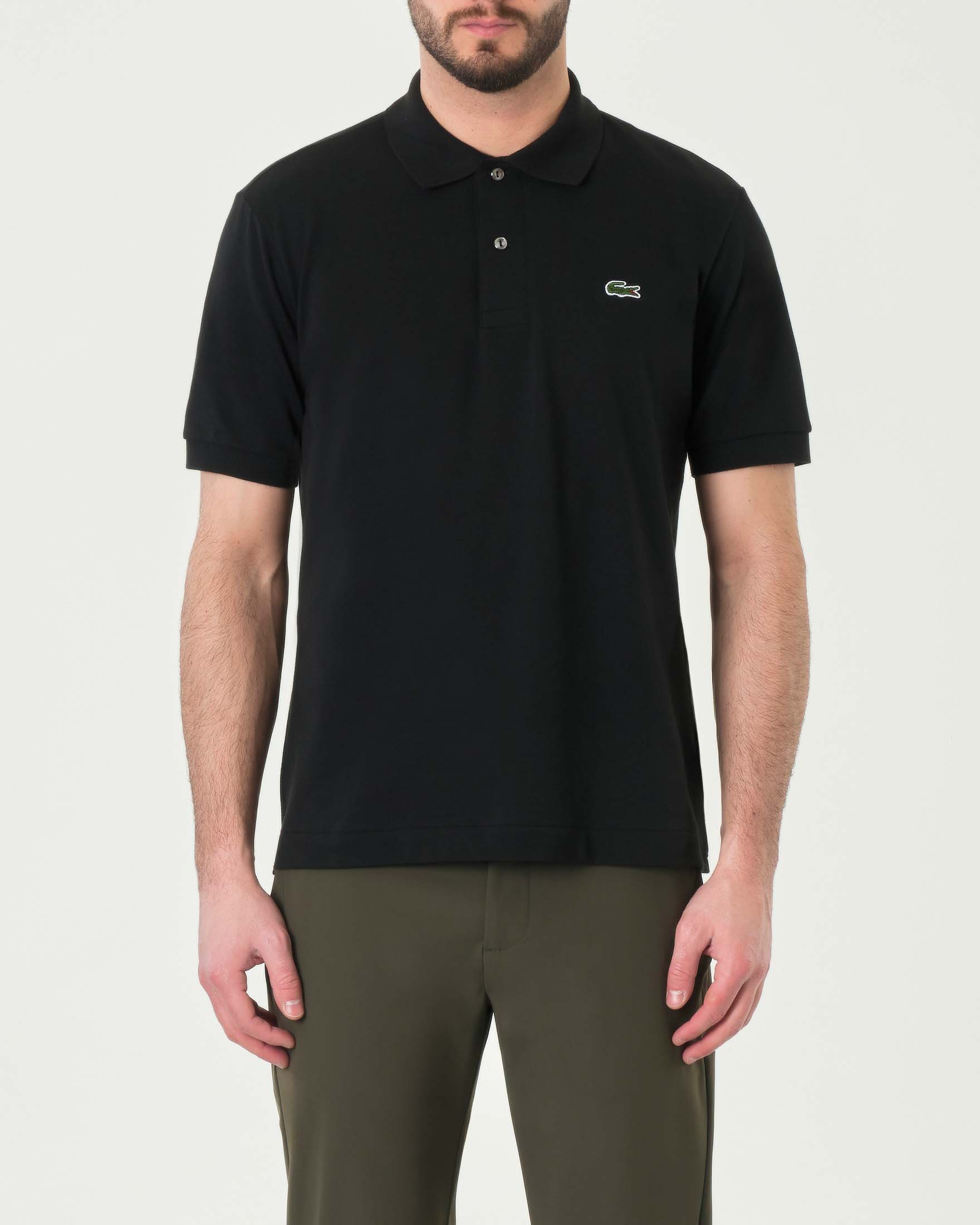 Polo nera mezza manica classic fit L.12.12 Light