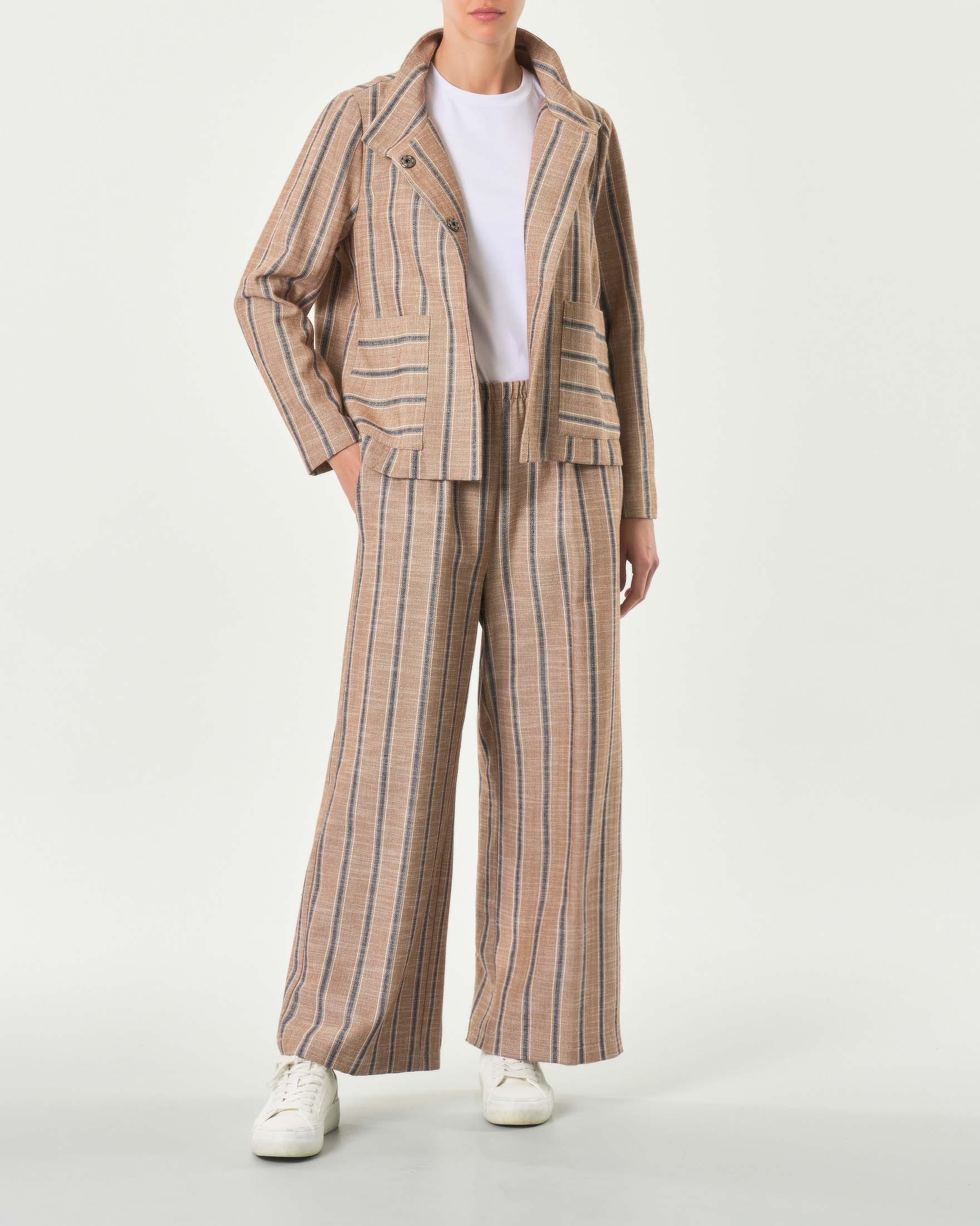 SISAY Pantaloni Larghi Donna A Righe Verticali - Vita Alta Con Coulisse, Modelli Hippie Chic, Yoga, Fitness E Streetwear