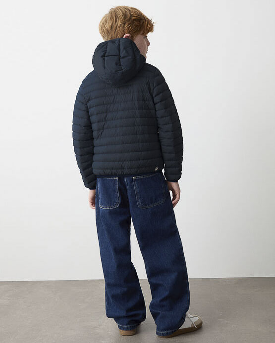 Piumino Colmar Originals blu con cappuccio in nylon leggero imbottito in piuma  image