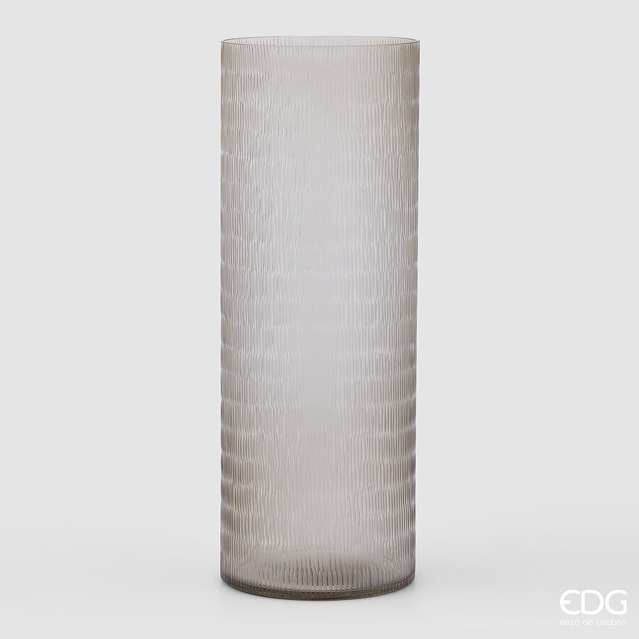 Vaso in Vetro Intagli Cilindro d.22 h.60 Edg