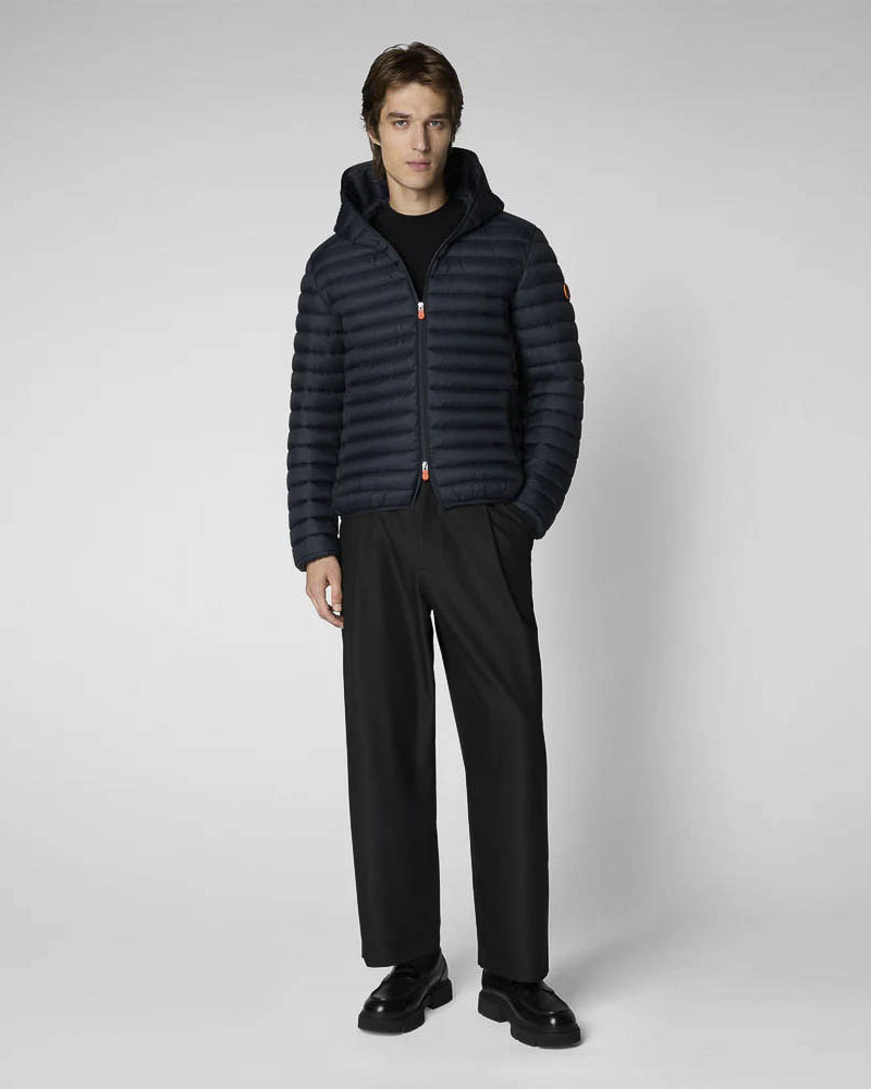 Piumino Donald blu navy con cappuccio imbottito in Plumtech® 100 grammi