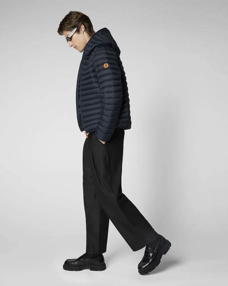 Piumino Donald blu navy con cappuccio imbottito in Plumtech® 100 grammi image