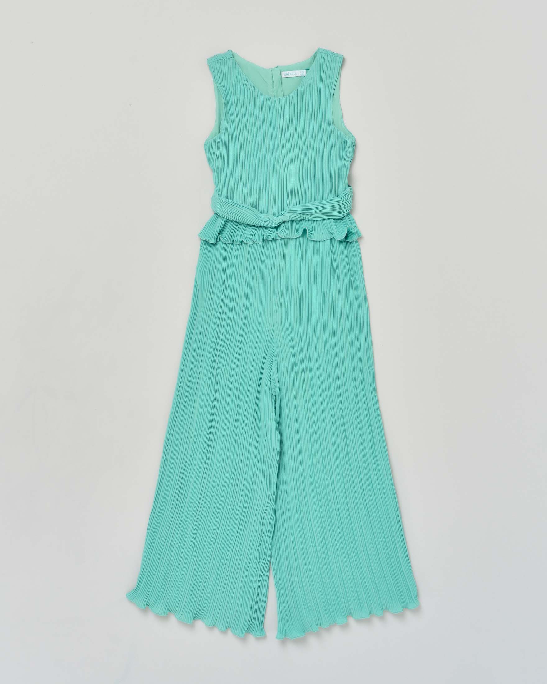 Abito tuta chiffon plissettata verde menta