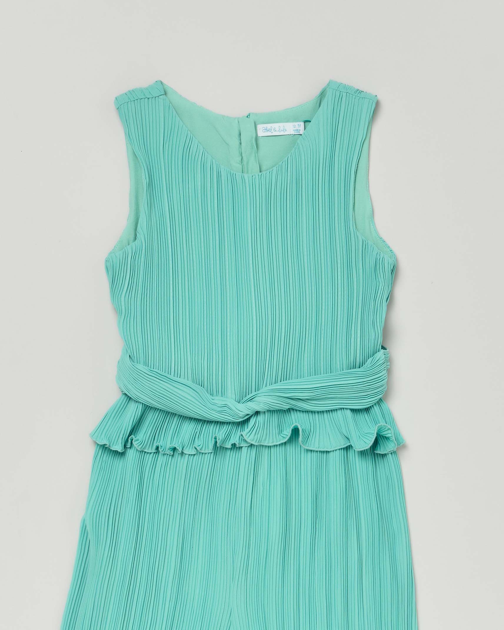 Abito tuta chiffon plissettata verde menta image