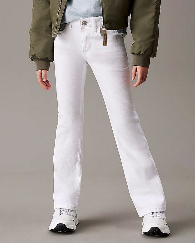 Jeans flare Calvin Klein Kids bianco in cotone stretch