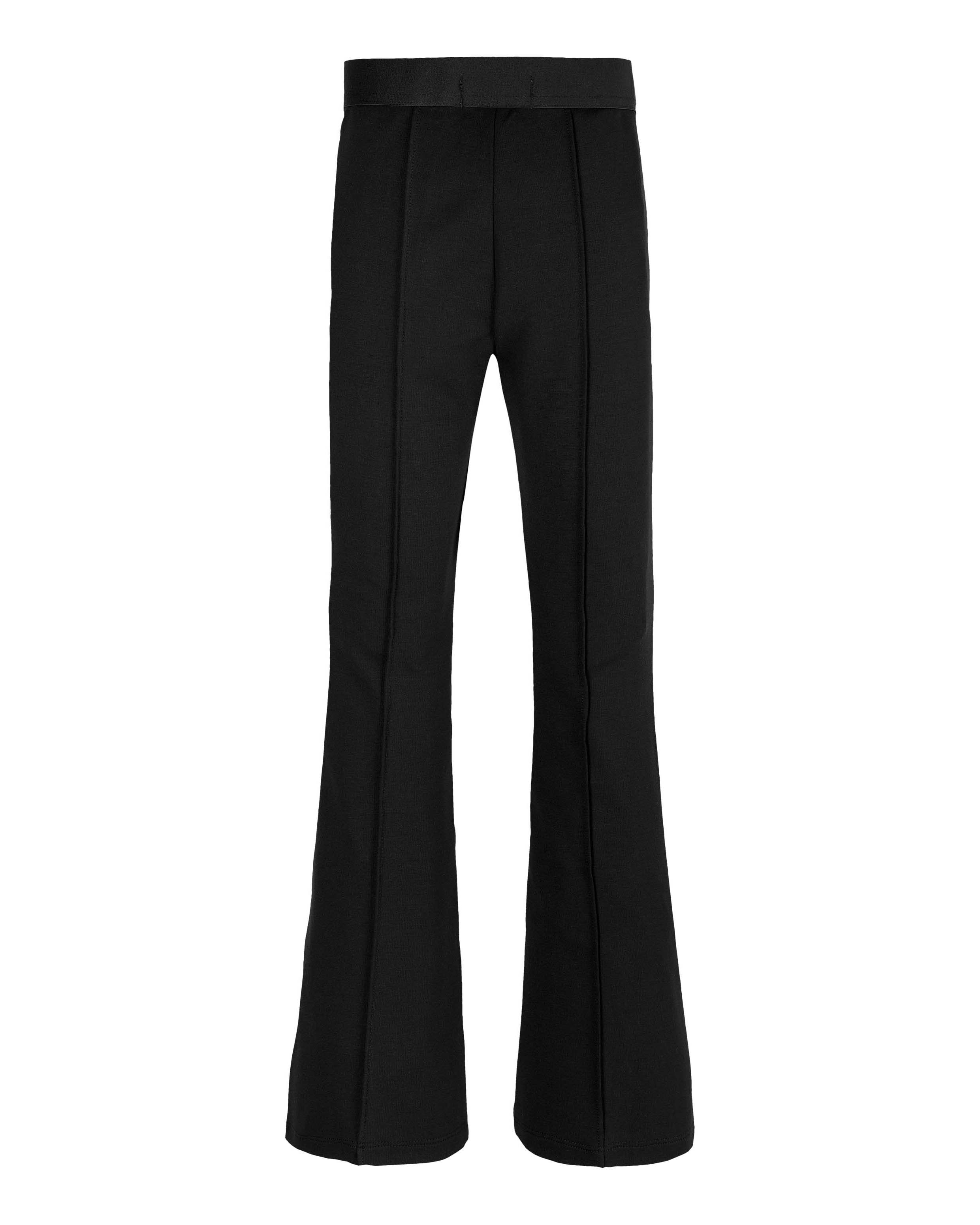 Leggins flare Calvin Klein neri in misto viscosa a vita alta con elastico porta logo image