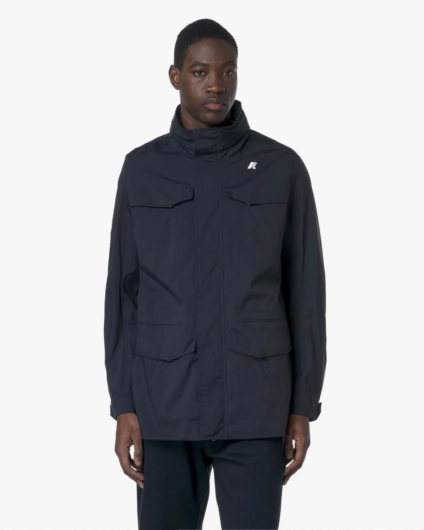 Field Jacket K-way Manuel Stretch Nylon Jersey blu