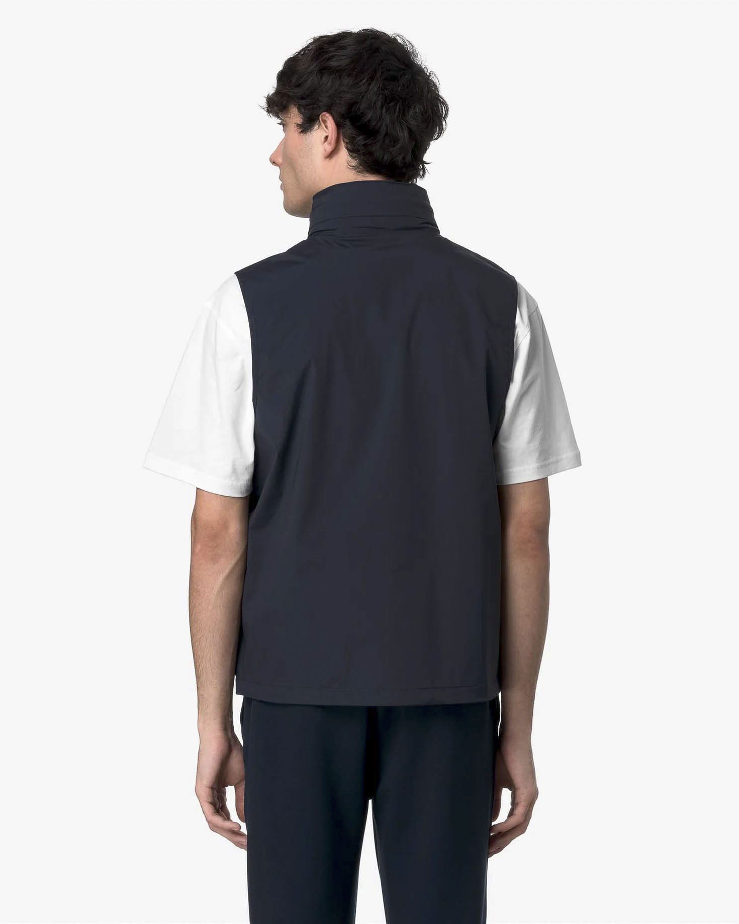 Gilet K-way Valen Stretch Nylon Jersey blu con cappuccio estraibile image