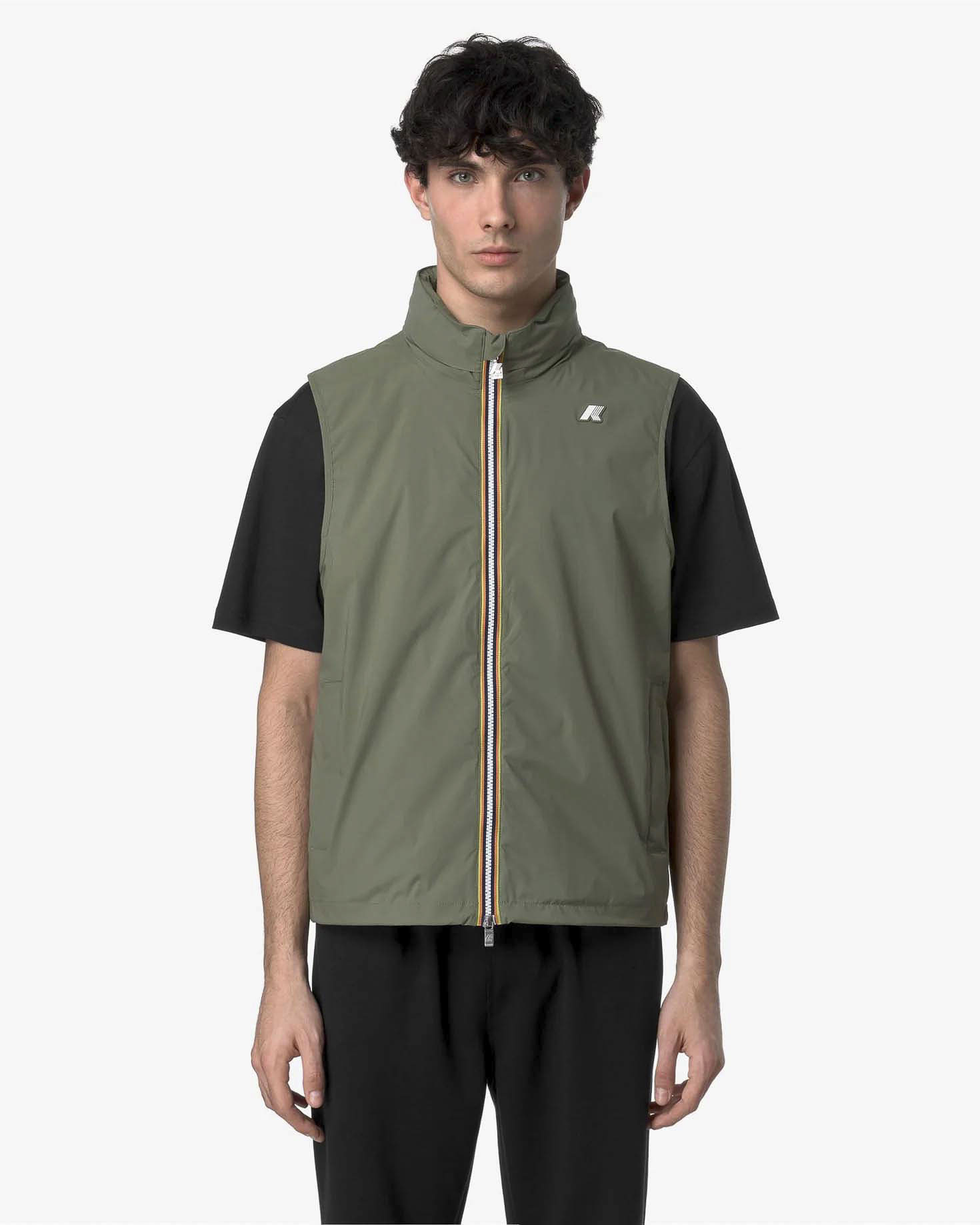 Gilet Valen Stretch Nylon Jersey verde salvia con cappuccio estraibile