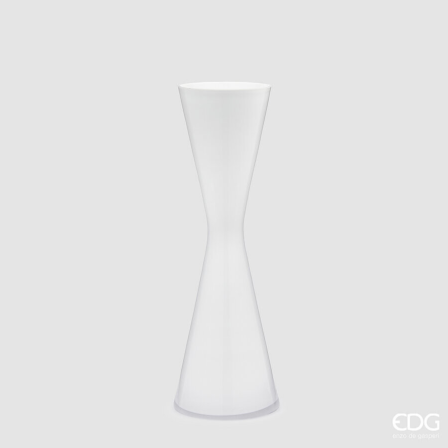 Vaso in Vetro Nida Clessidra Bianco d.16 h.50 Edg