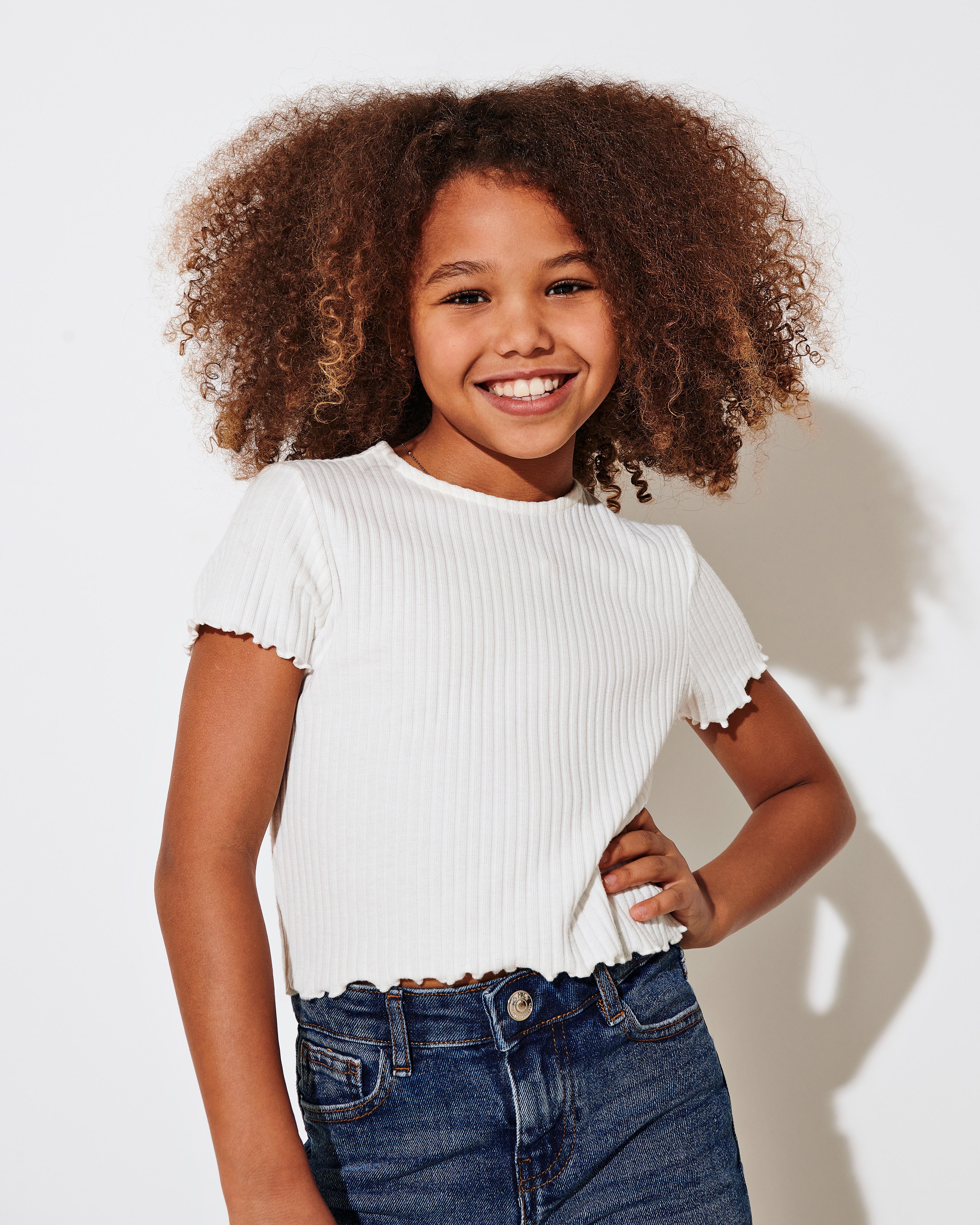 T-shirt cropped bianca in viscosa stretch a costine