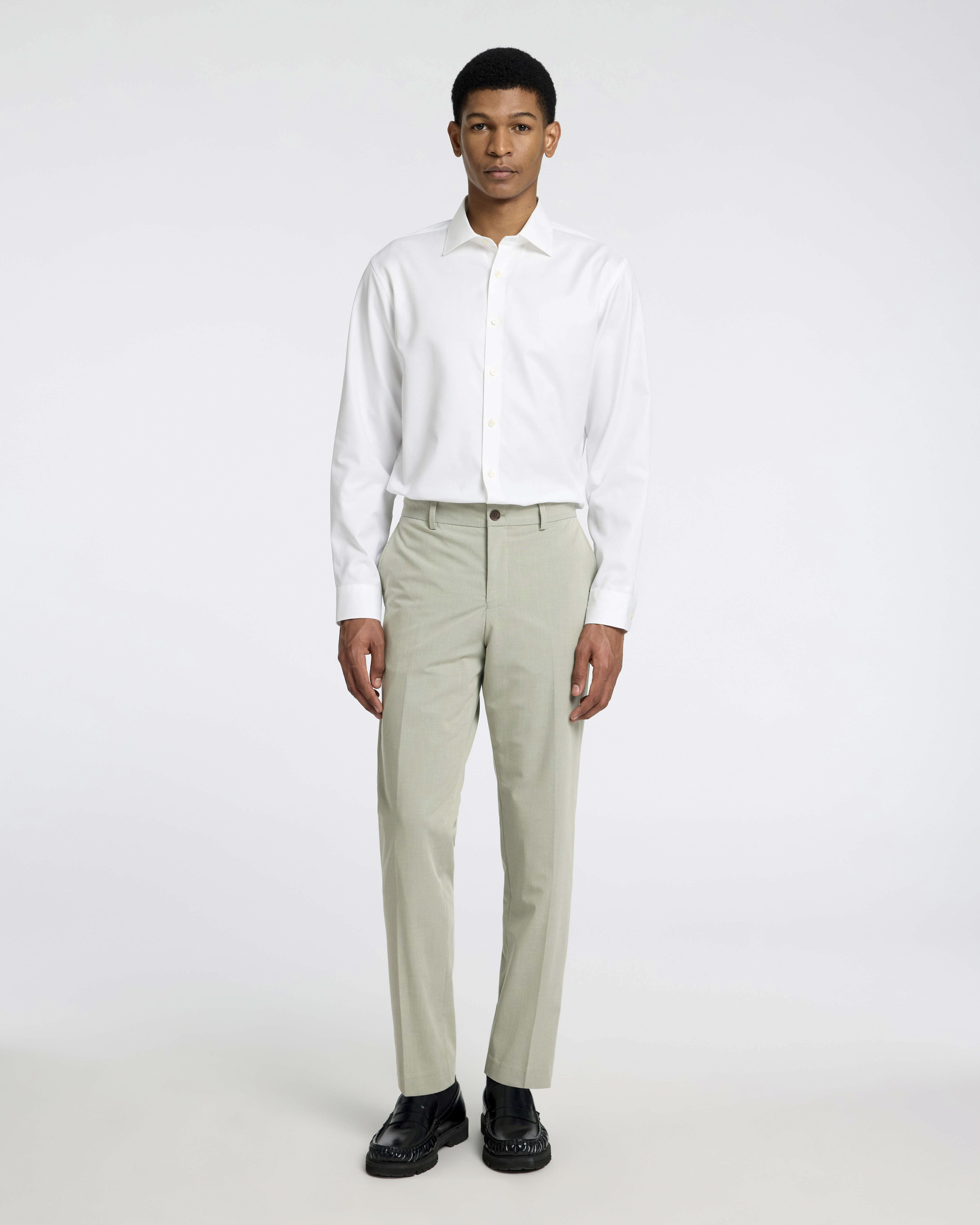 Camicia Selected Homme Ethan bianca in twill di puro cotone slim-fit con colletto a punta