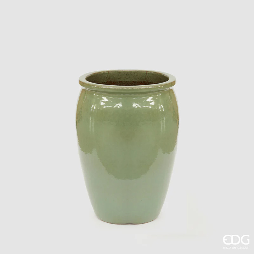 Vaso in Ceramica Glaze Anfora Ottanio Rotondo S2 M1 d.35 h.52 Edg