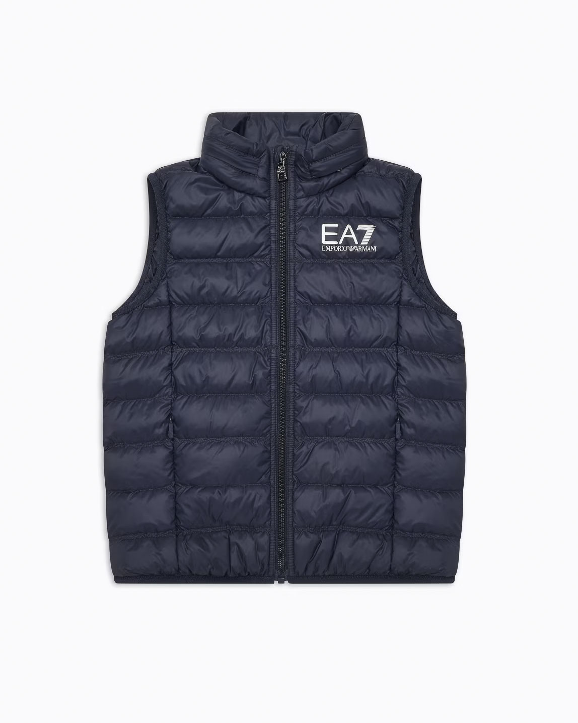 Piumino gilet blu imbottito in piuma