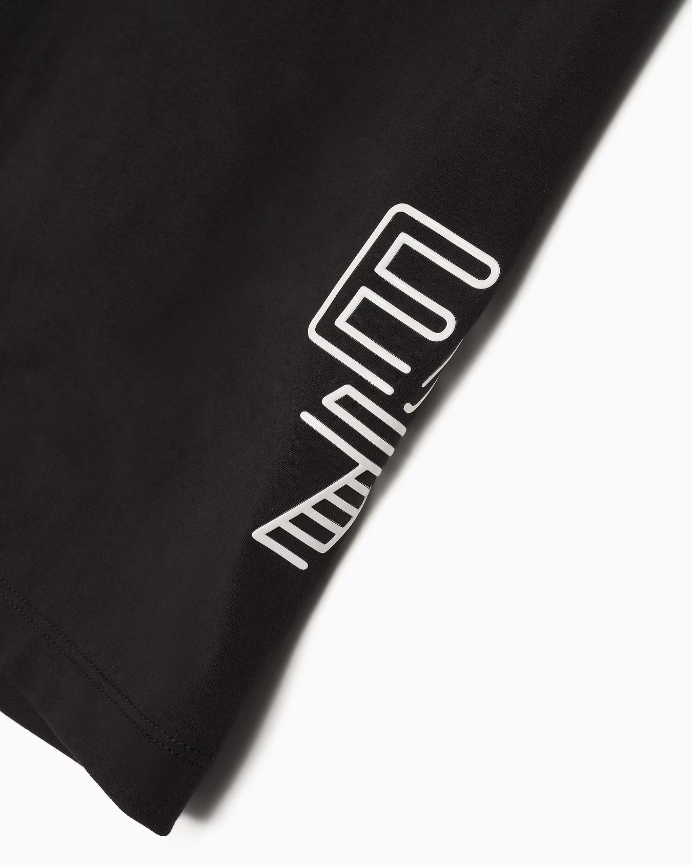 Short ciclista nero in cotone stretch con logo EA7 image