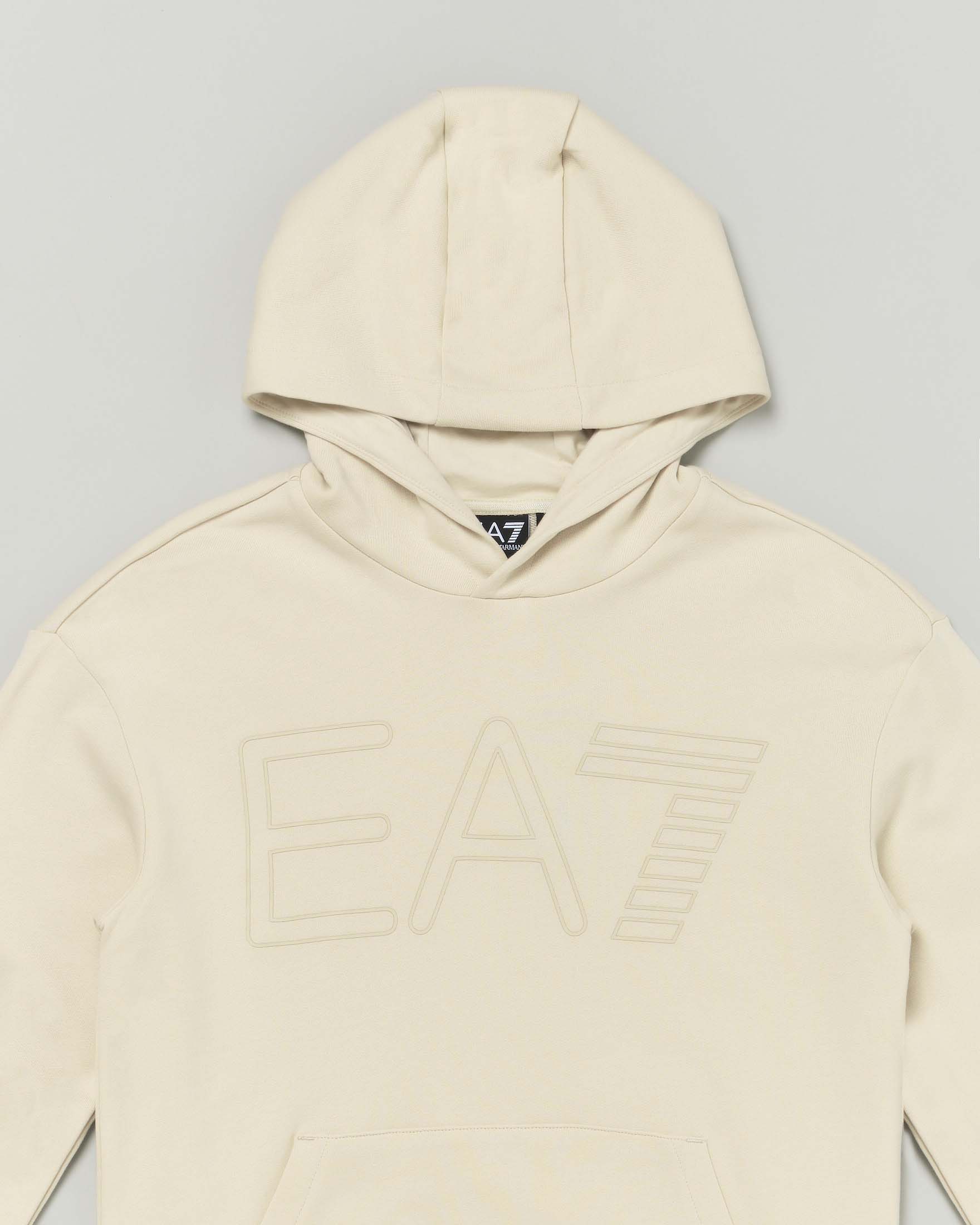 Felpa color gesso con cappuccio e maxi logo monogramma image