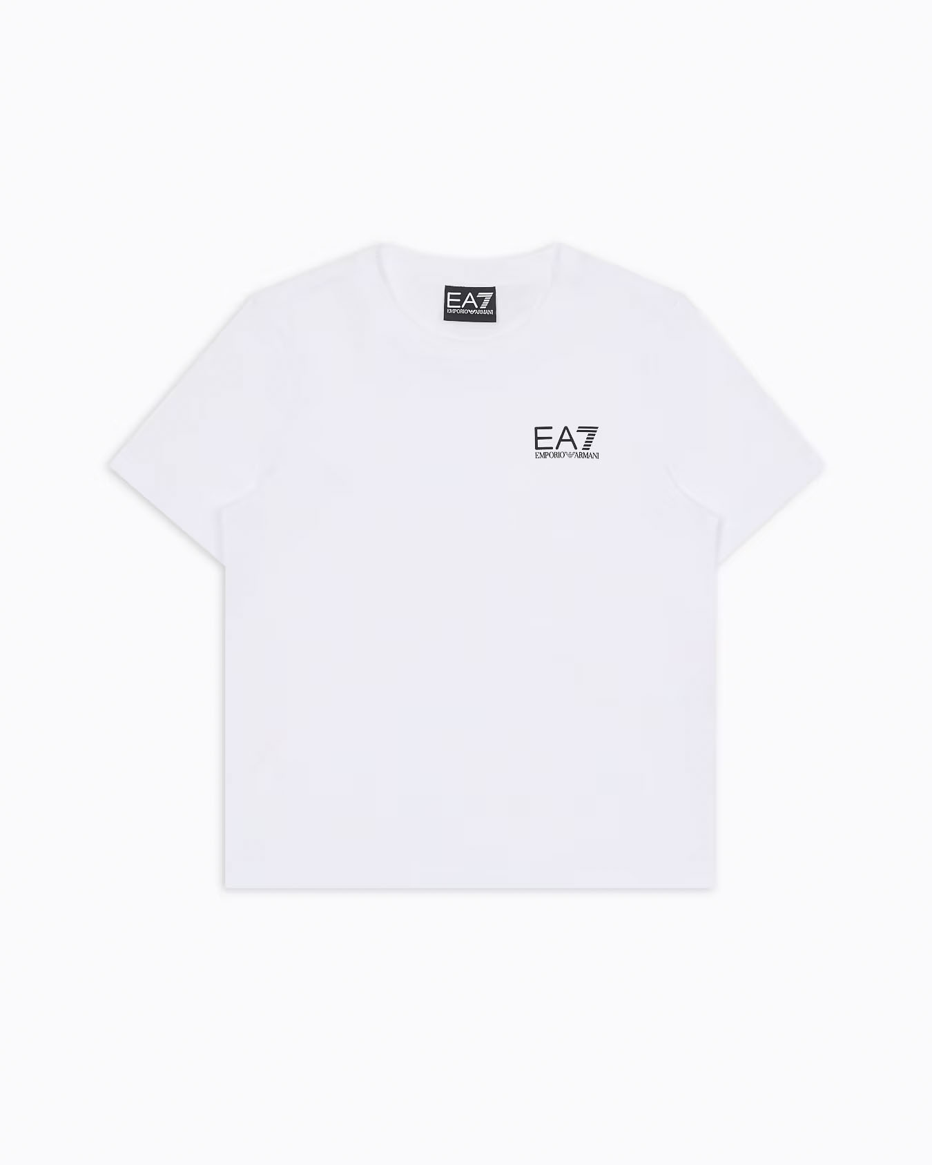 T-shirt EA7 bianca mezza manica in puro cotone con logo piccolo