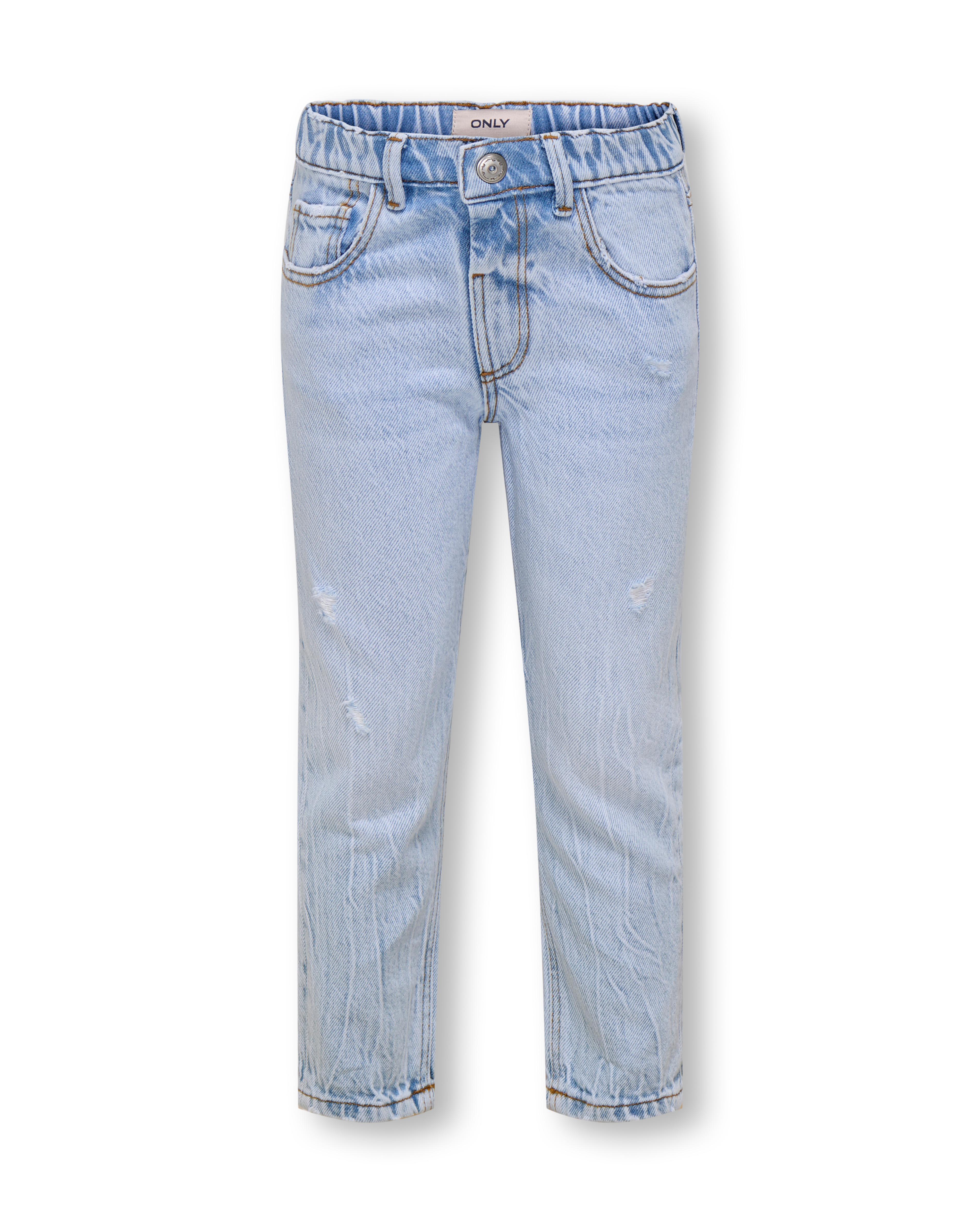 Jeans mom-fit Kids Only in cotone a lavaggio chiaro con abrasioni