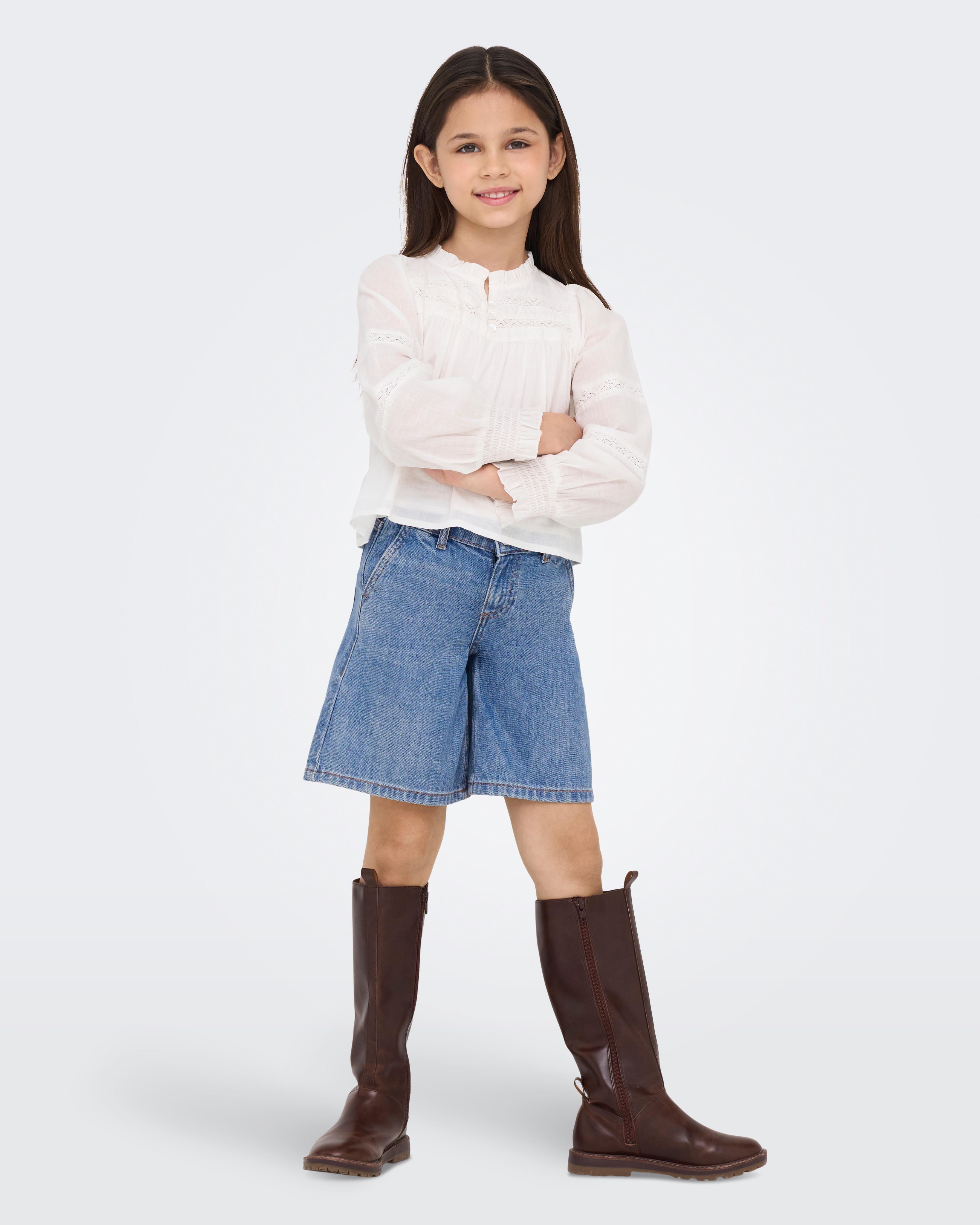 Short in jeans a lavaggio chiaro stone washed in cotone image