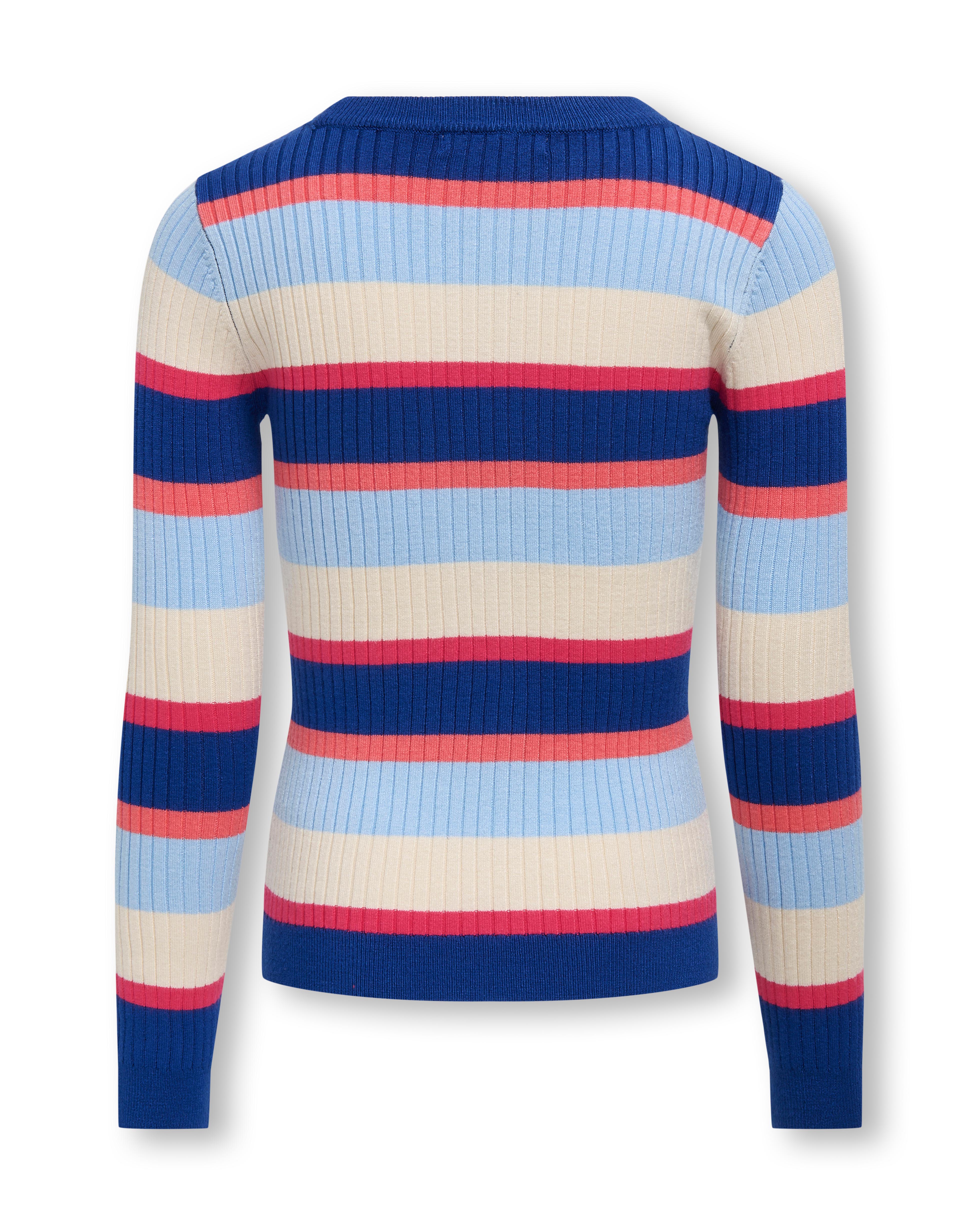 Maglia manica lunga Kids Only a righe multicolor in misto viscosa a coste image