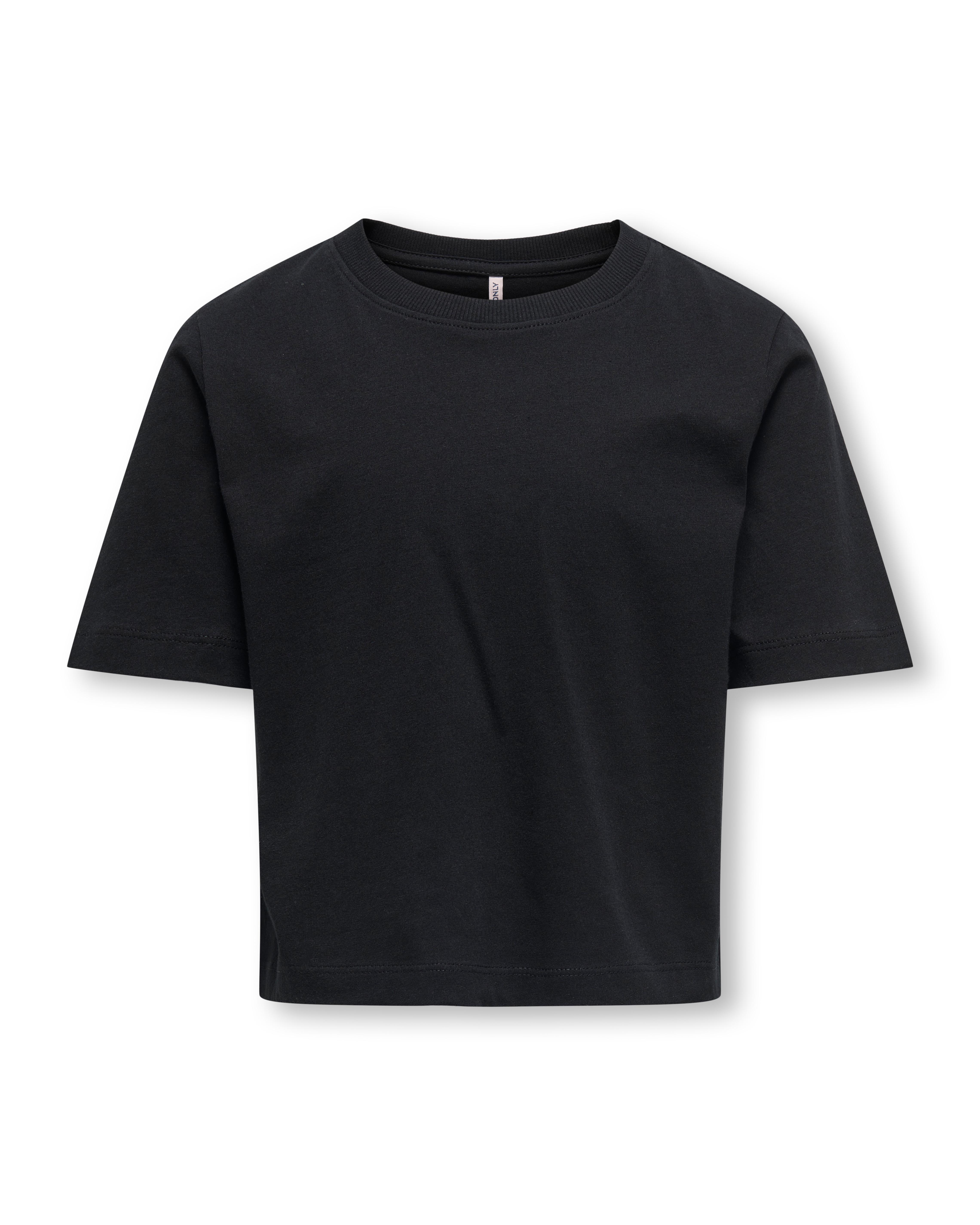 T-shirt boxy nera in puro cotone