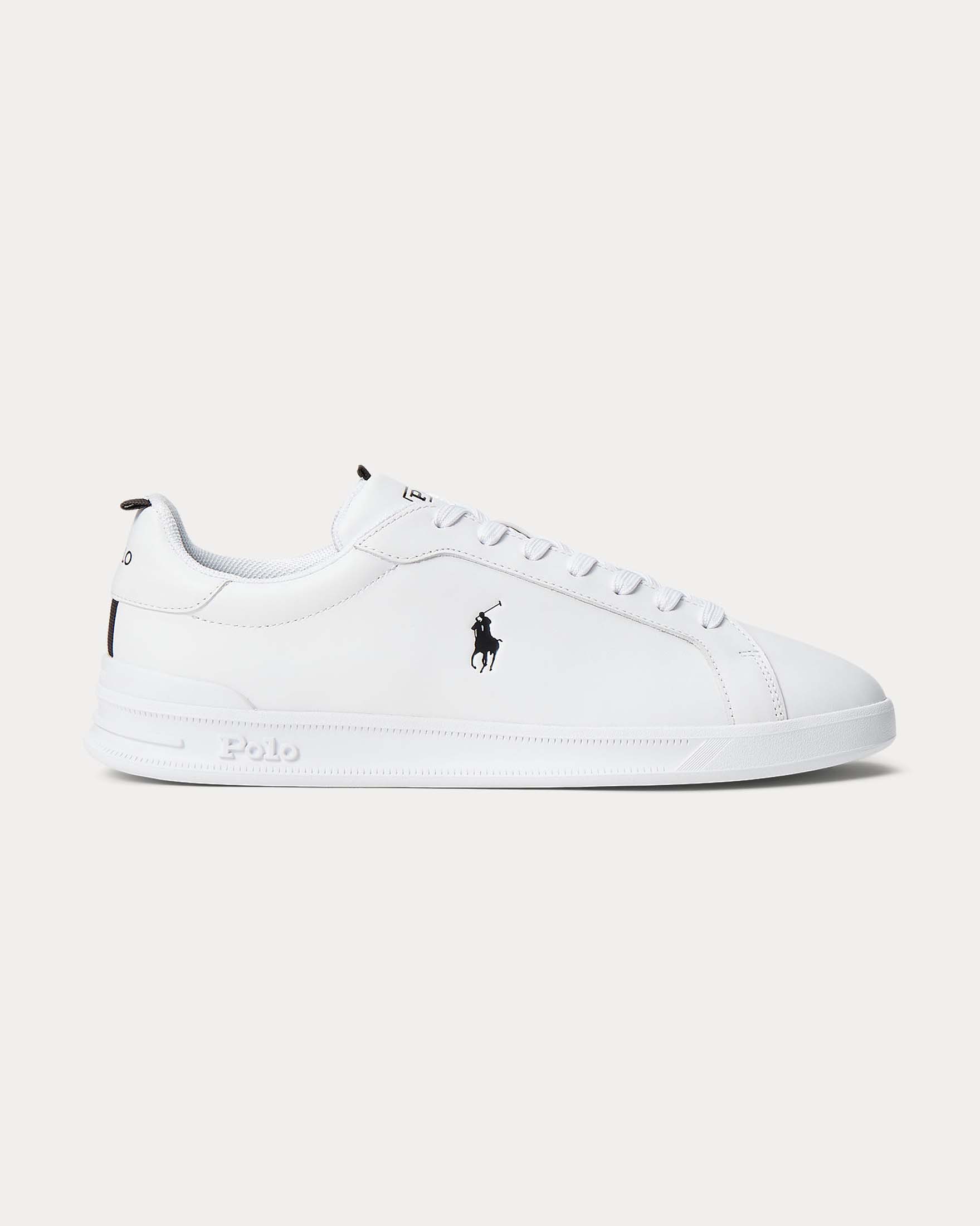 Sneaker Heritage Court II Polo Ralph Lauren bianca in pelle con logo pony nero
