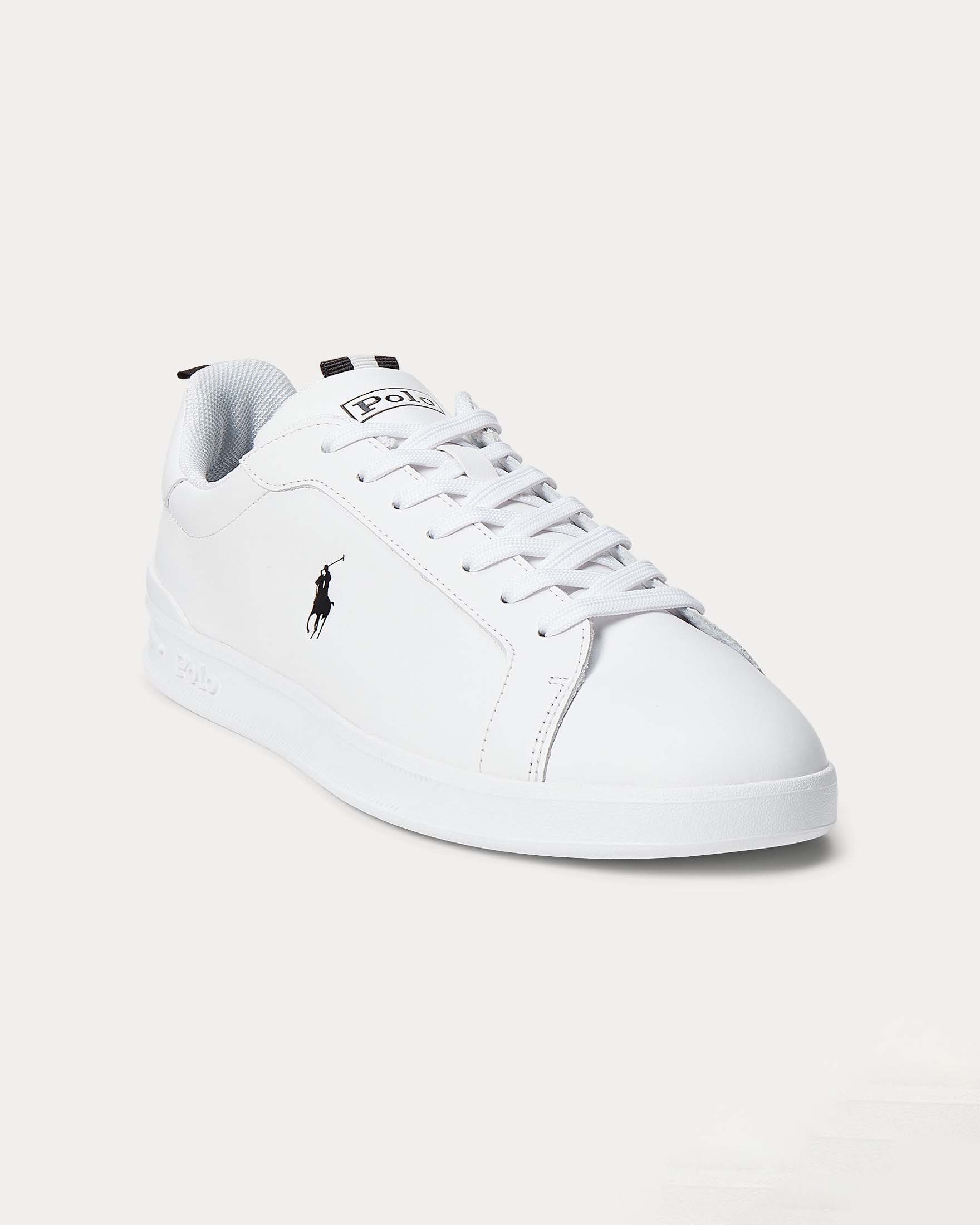 Sneaker Heritage Court II Polo Ralph Lauren bianca in pelle con logo pony nero image