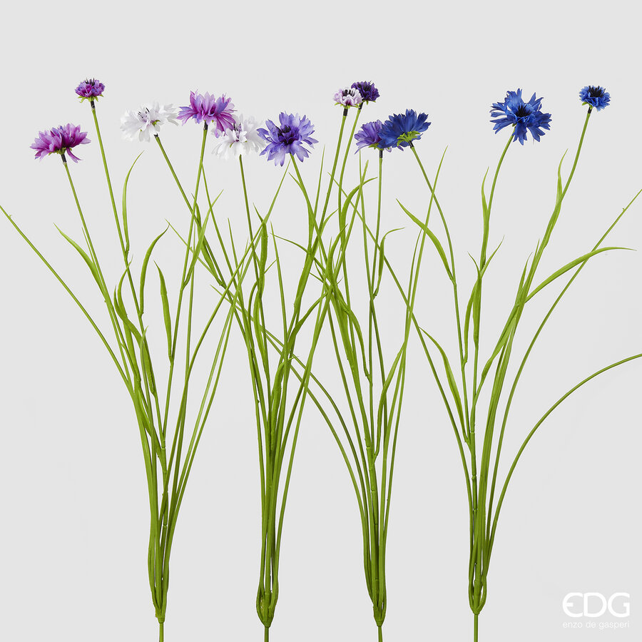 Fiordaliso Ramo x3 con Foglie 4A h.70 Edg