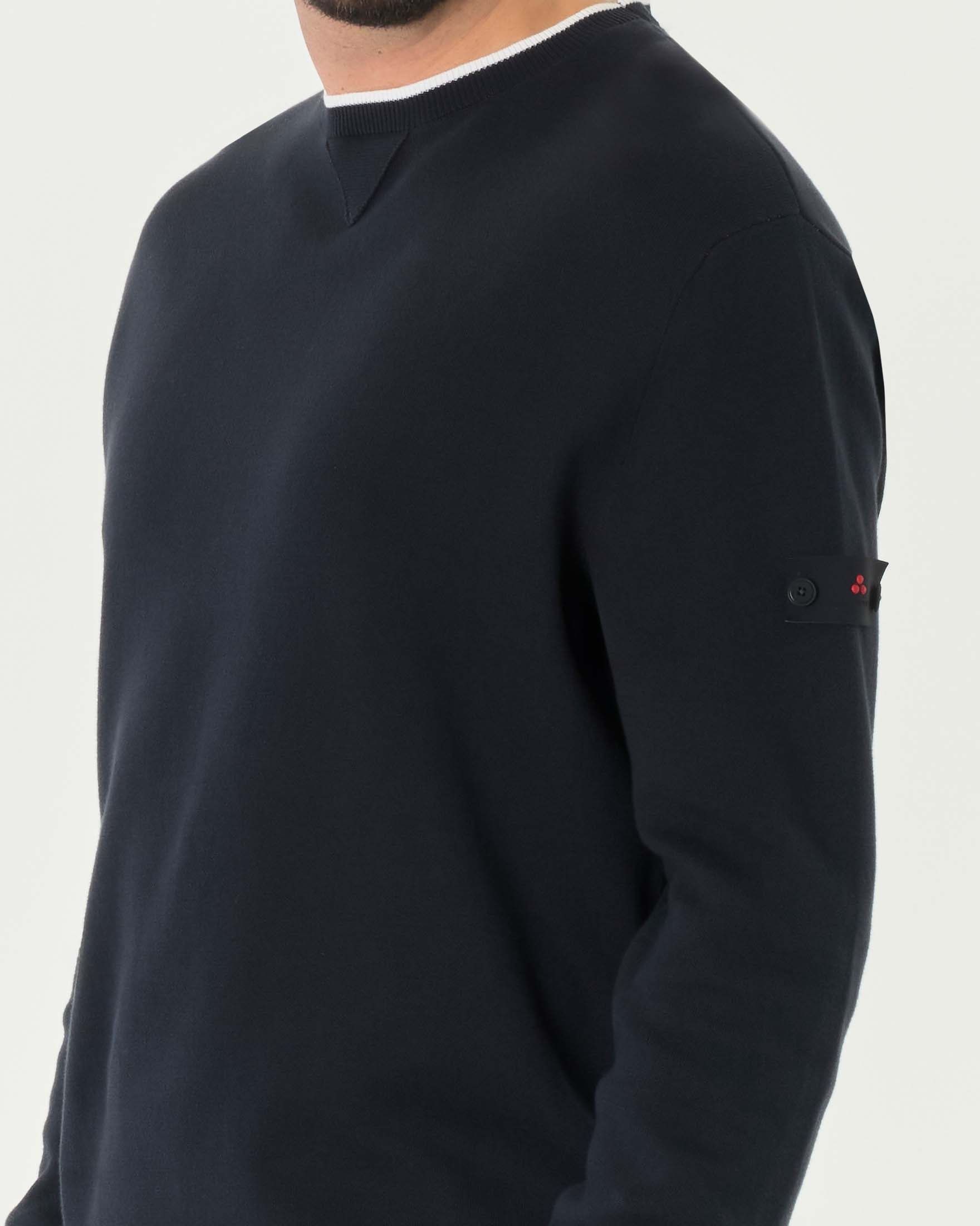 Maglia Peuterey blu girocollo con bordino bianco in contrasto image