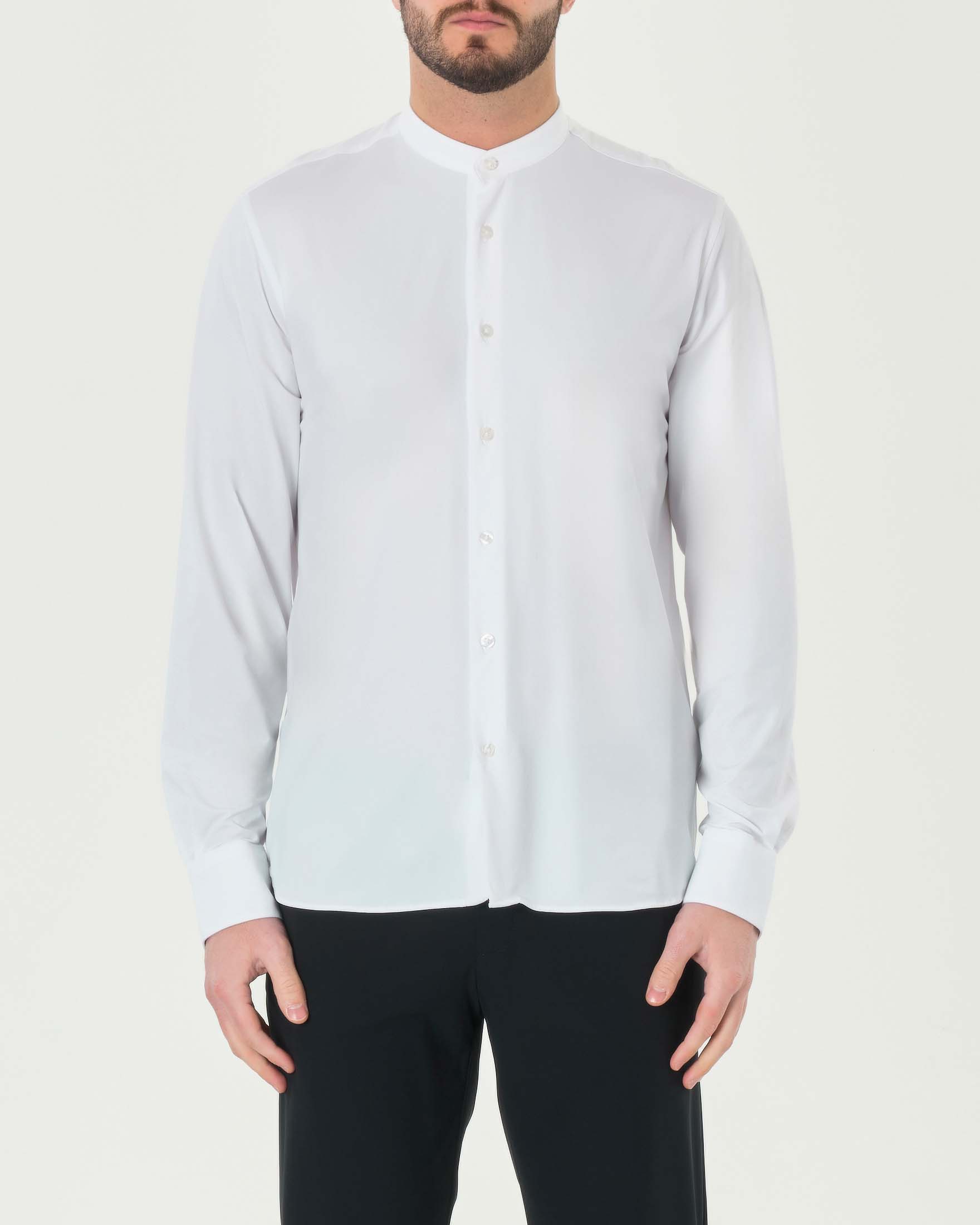 Camicia bianca Oxford Kor Shirt in tessuto tecnico stretch