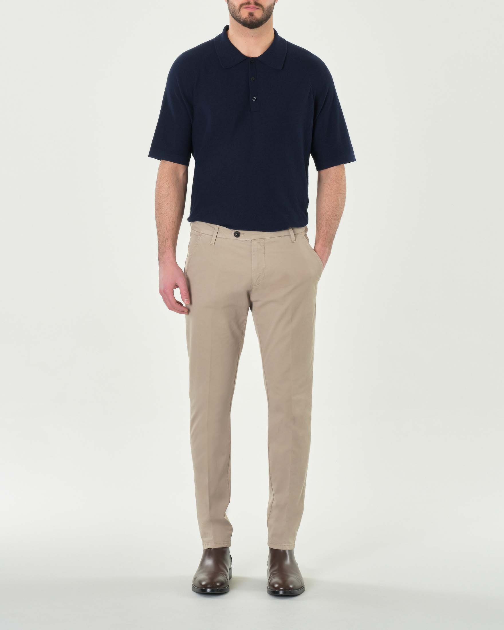 Pantalone chino New Rolf sabbia in gabardina di cotone stretch