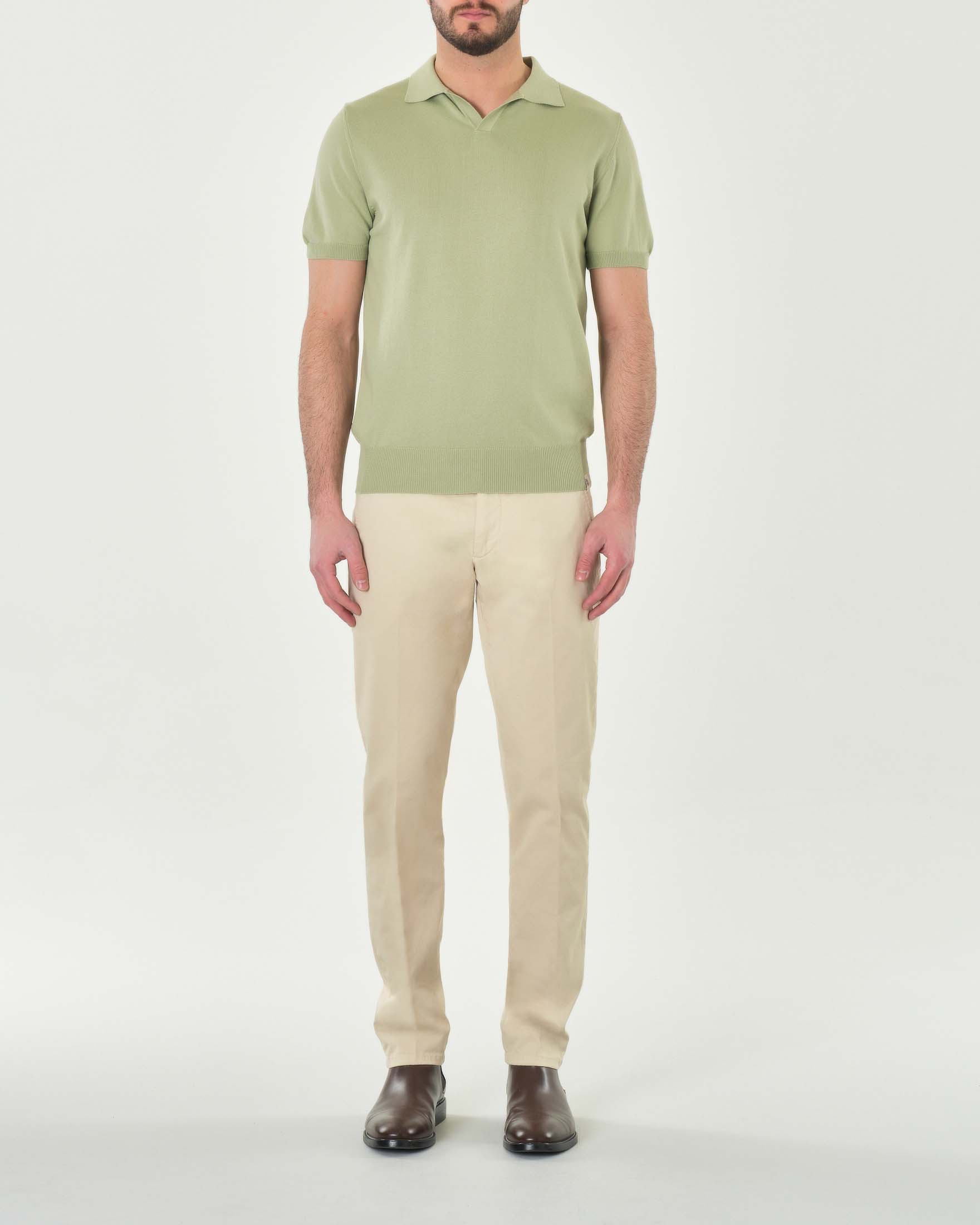 Pantalone chino New Rolf beige in gabardina di cotone stretch