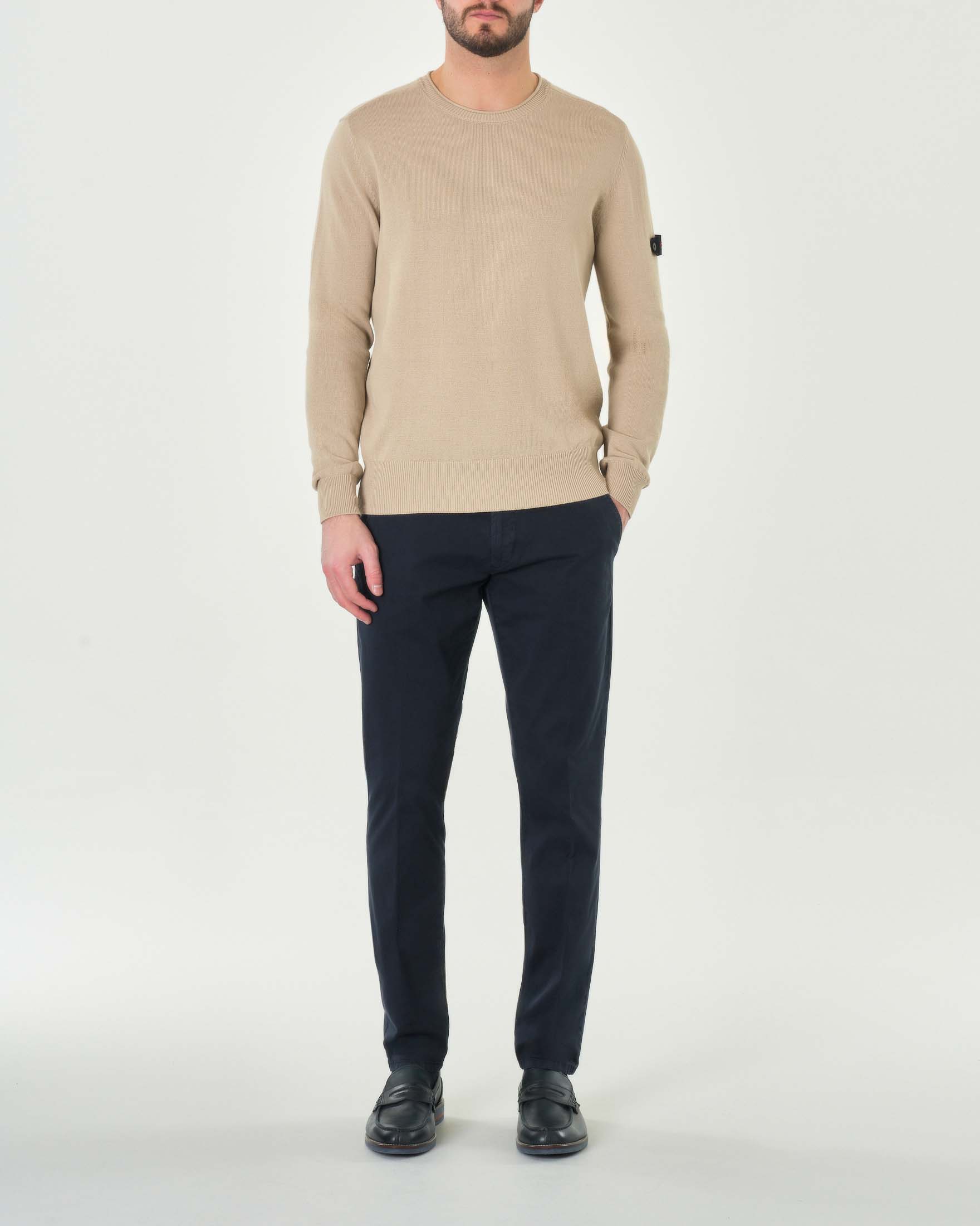 Pantalone chino New Rolf blu in gabardina di cotone stretch