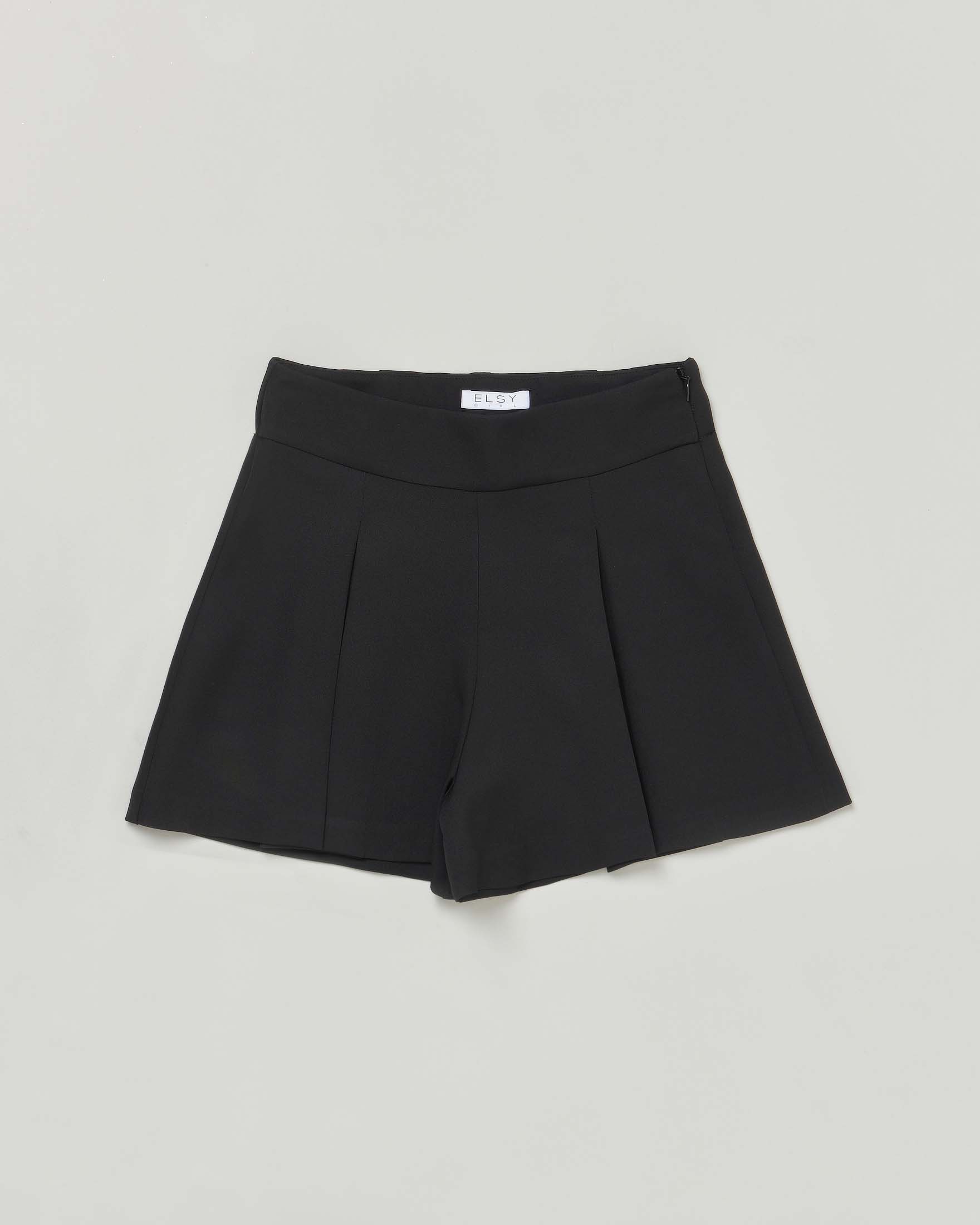 Pantaloncini Elsy neri in tessuto cady stretch