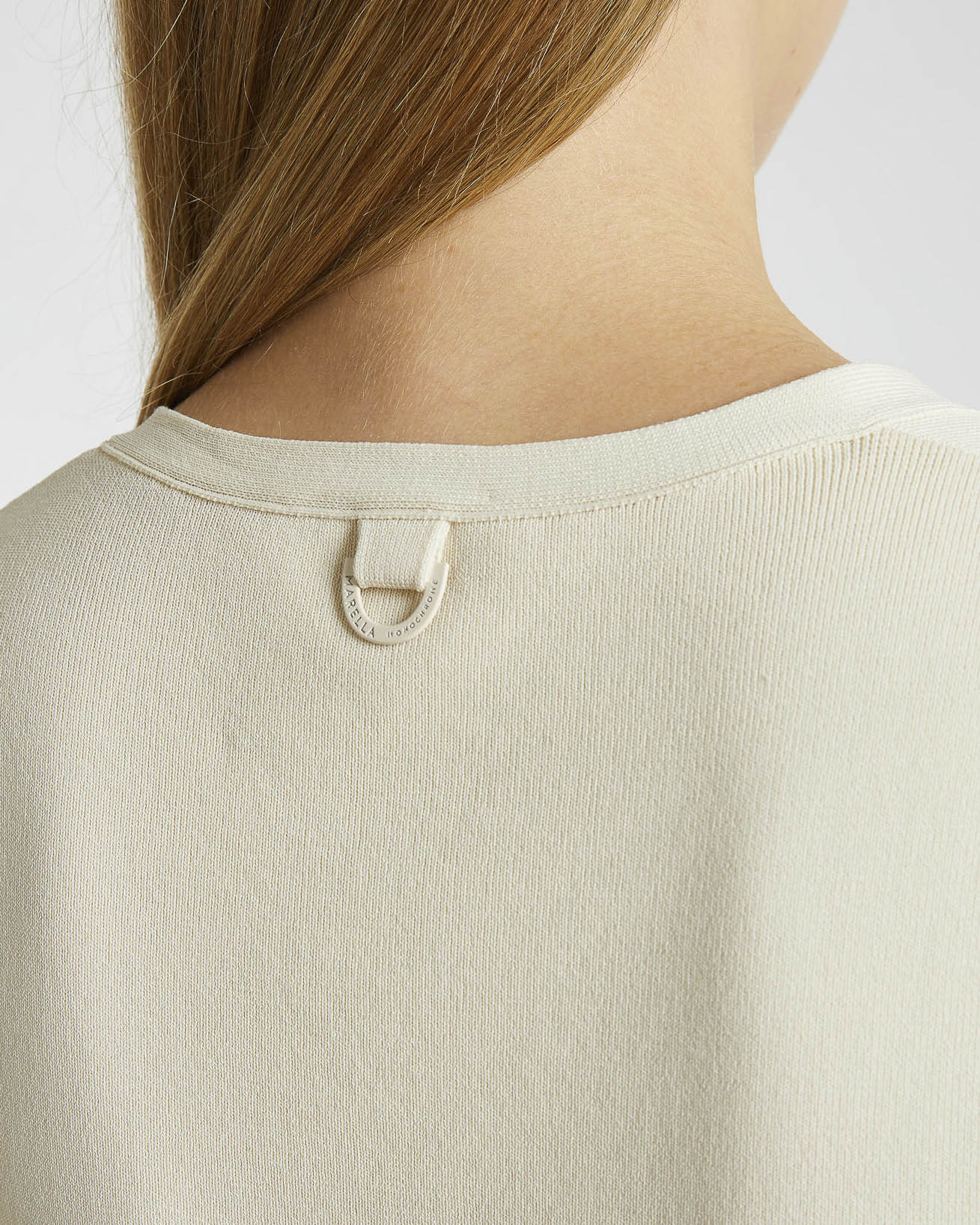 Gilet avorio in maglia di viscosa silky con scollo a V Linea MONOCHROME