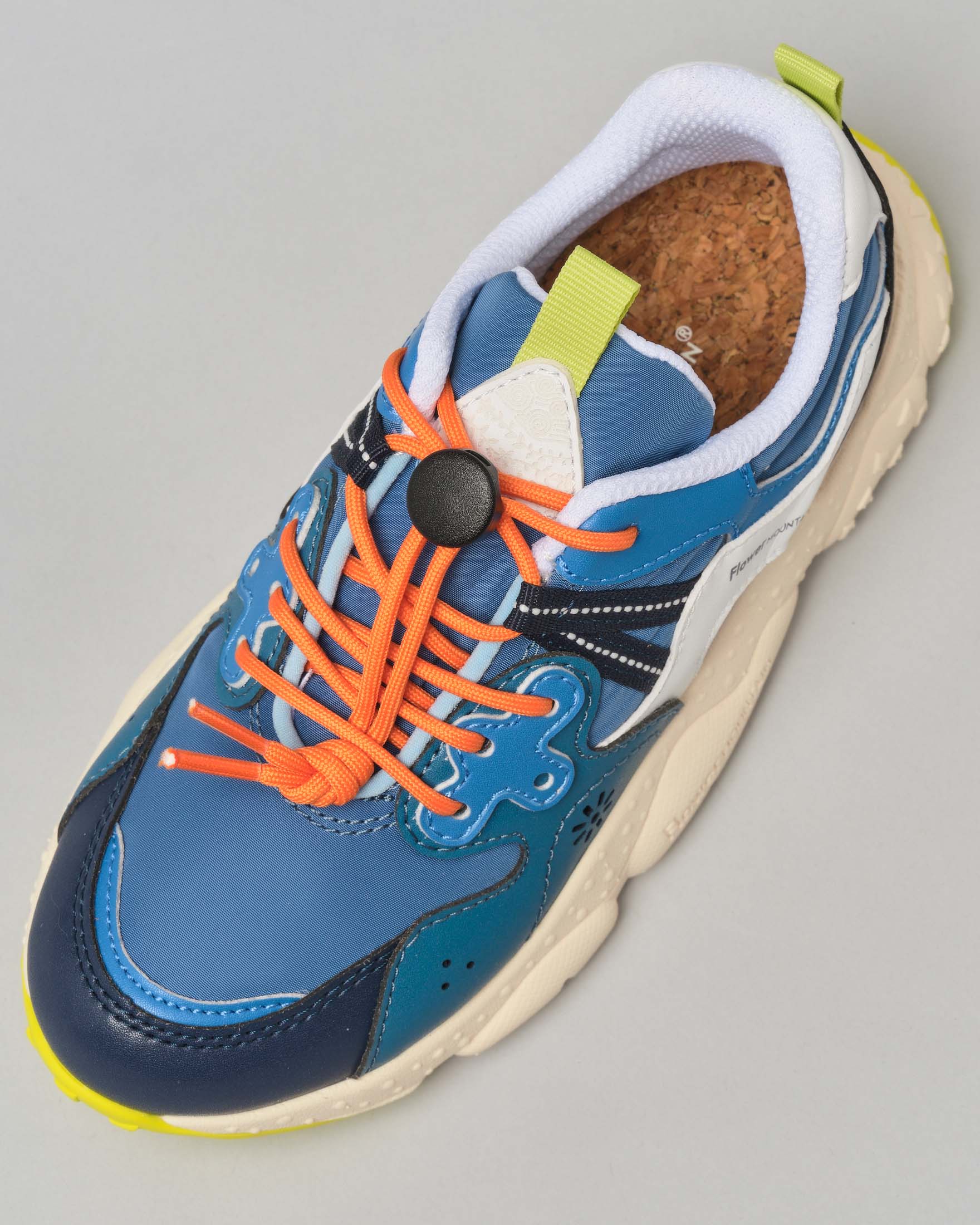 Sneakers Yamano 3 in similpelle e mesh blu royal