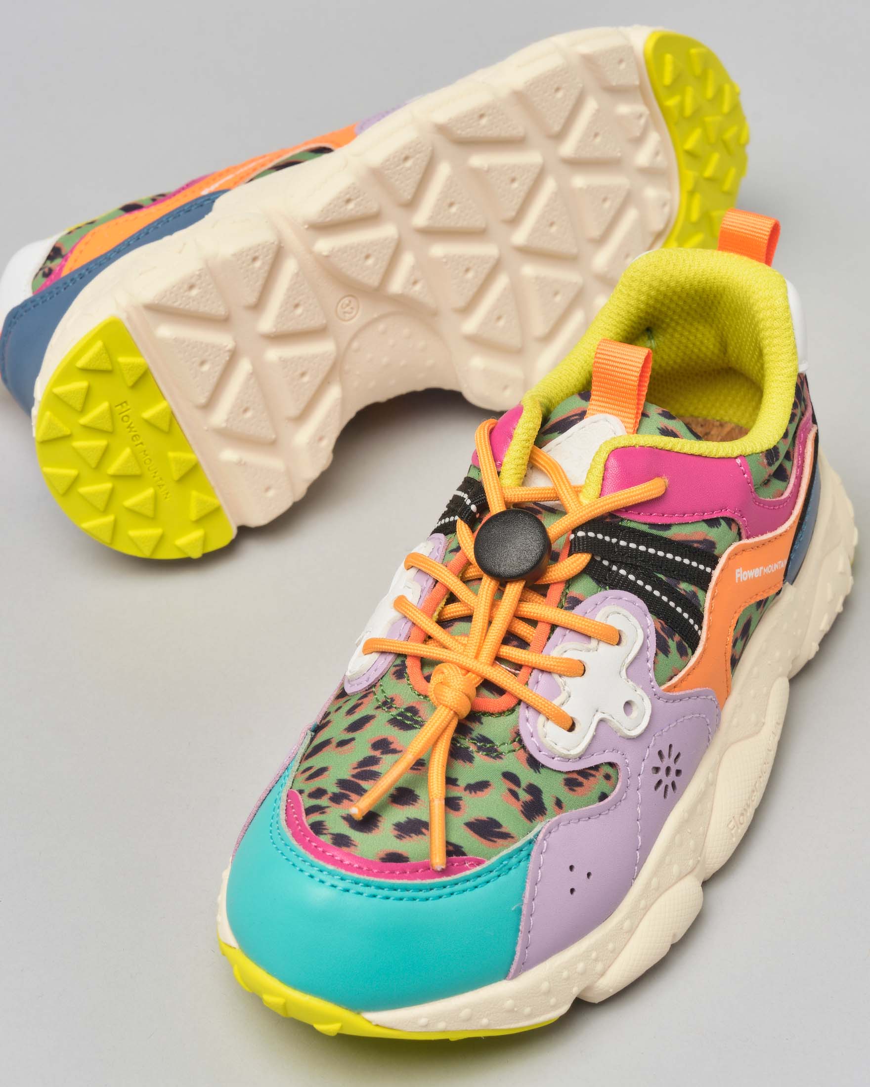 Sneakers Yamano 3 in similpelle e tessuto tecnico multicolor maculato