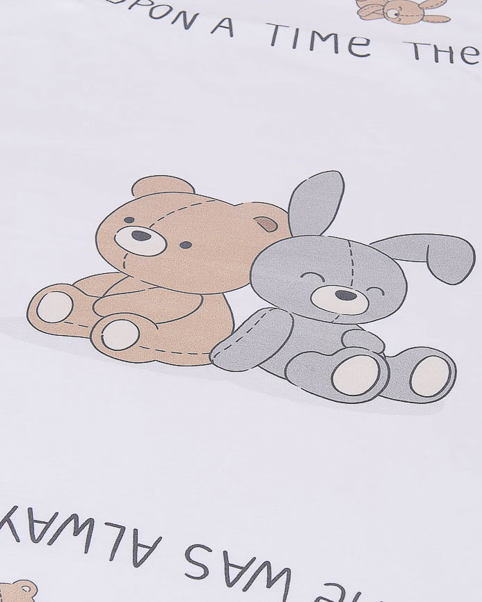 Copertina bianca in puro cotone con fantasia orsetti image