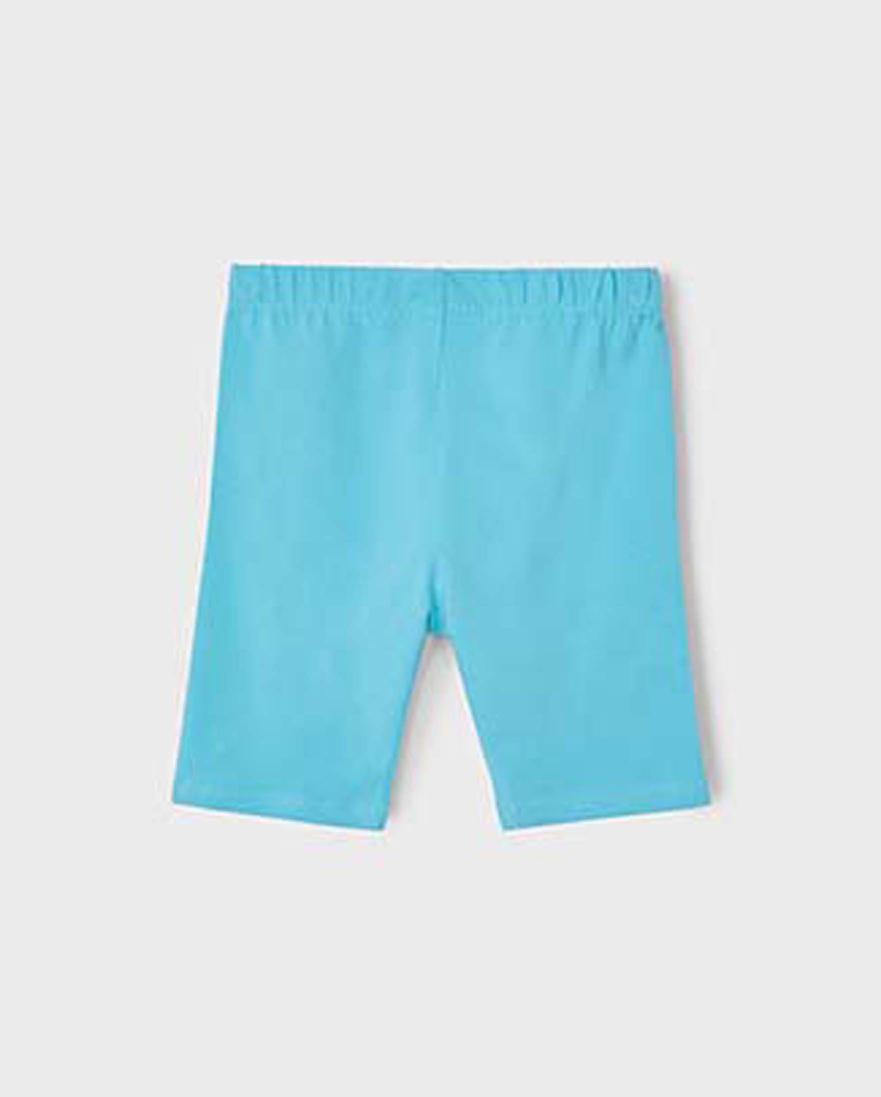 Leggins ciclista azzurro in cotone stretch