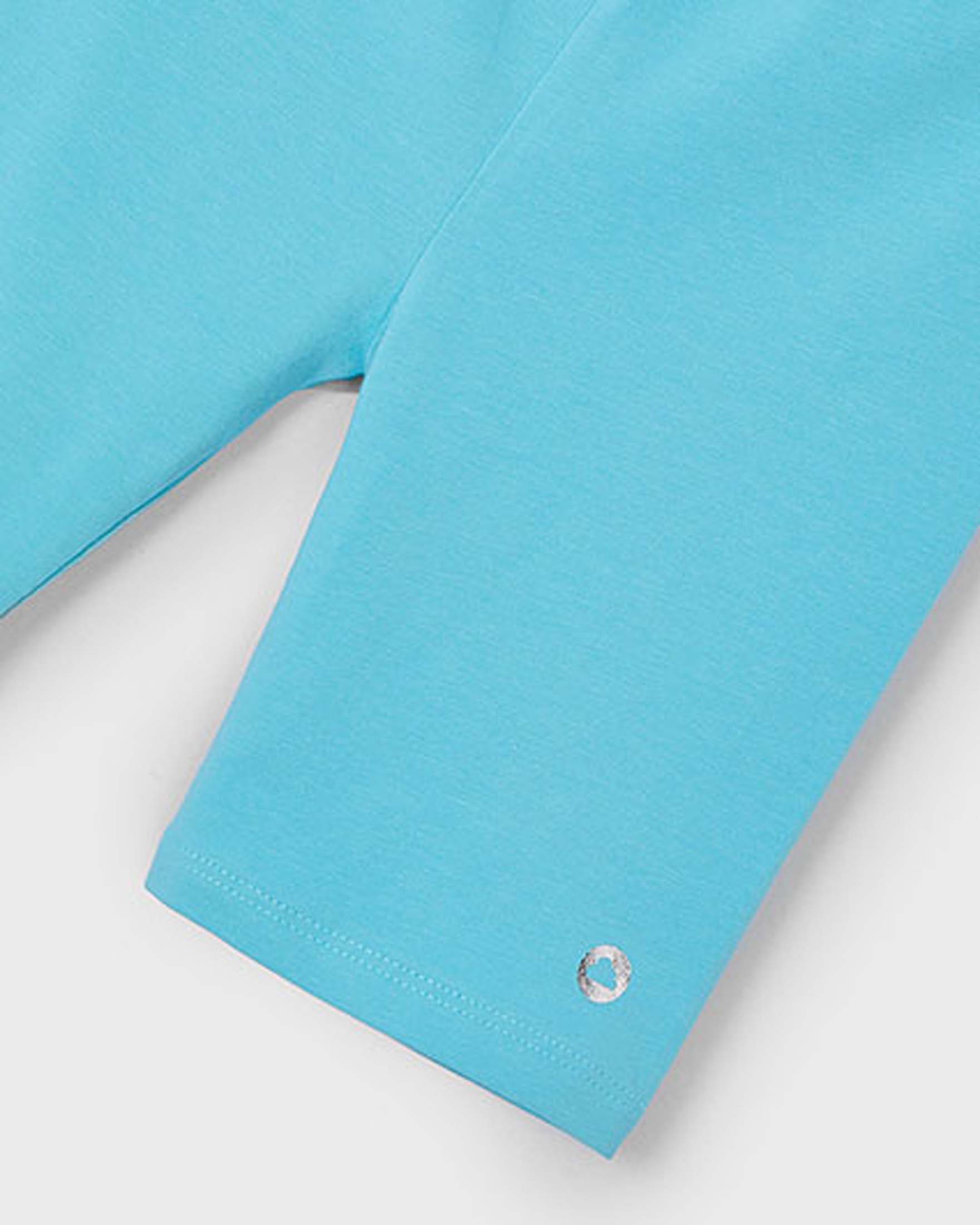 Leggins ciclista azzurro in cotone stretch